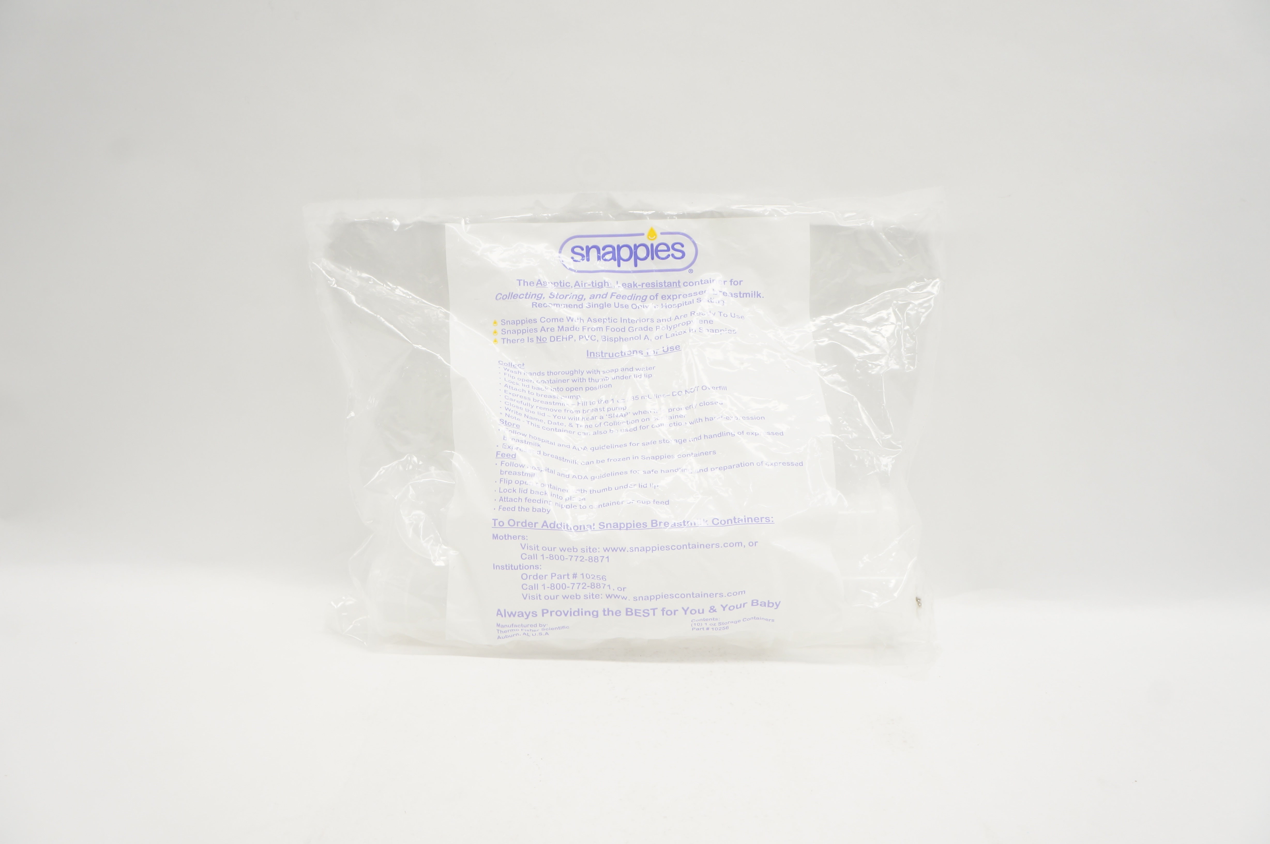Thermo Fisher 10256 Snappies Aseptic Air-Tight Leak-Resistant Containers