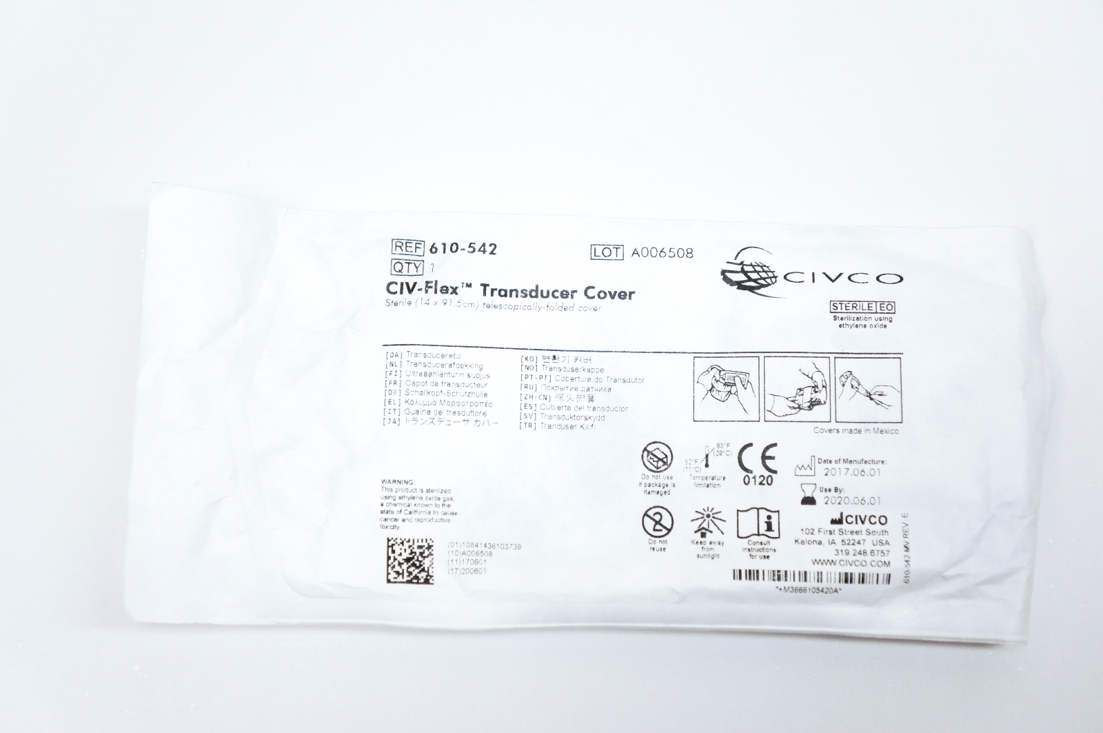 CIVCO 610542 CIVFlex Transducer Cover 14 x 91.5cm