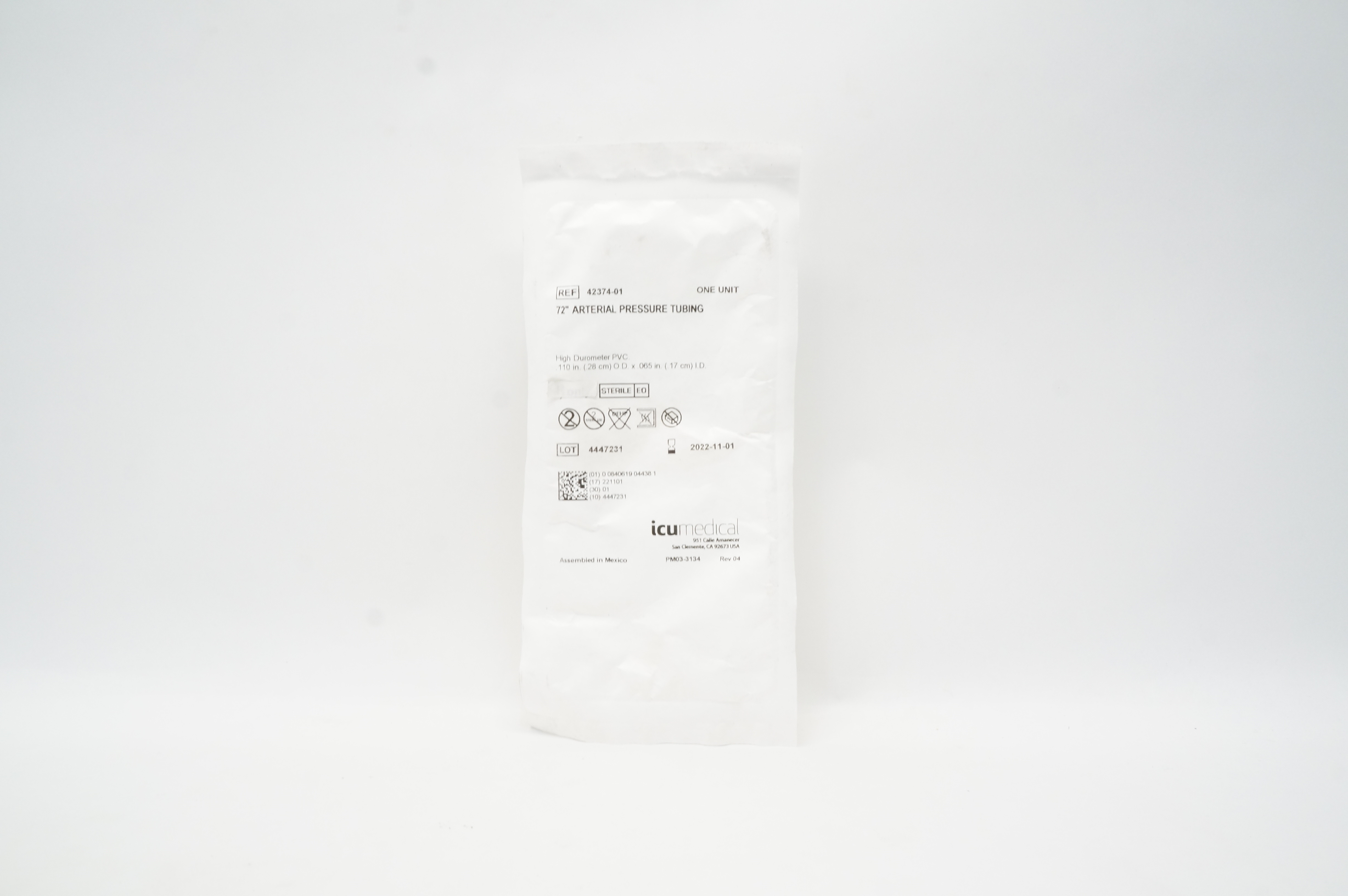 ICU Medical 42374-01 Arterial Pressure Tubing 72 inch