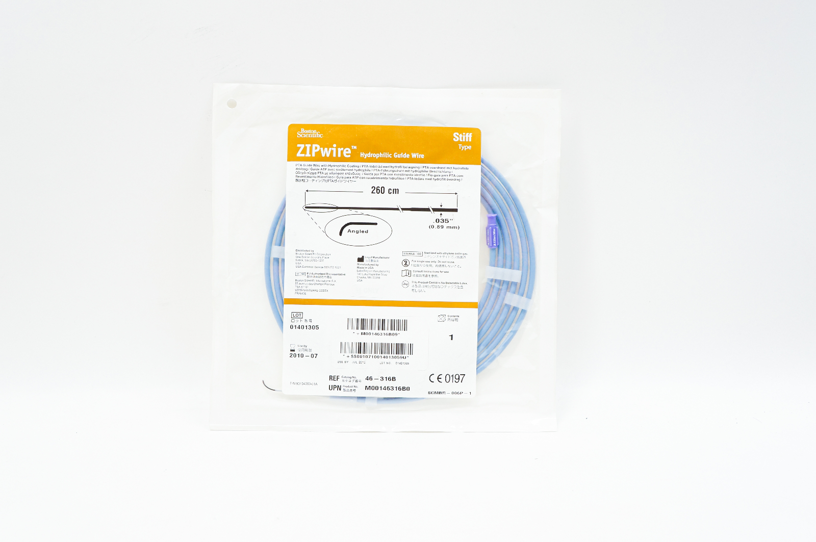 Boston Scientific 46-316B ZIPwire Hydrophilic Guide Wire 0.035inch x 260cm (x)