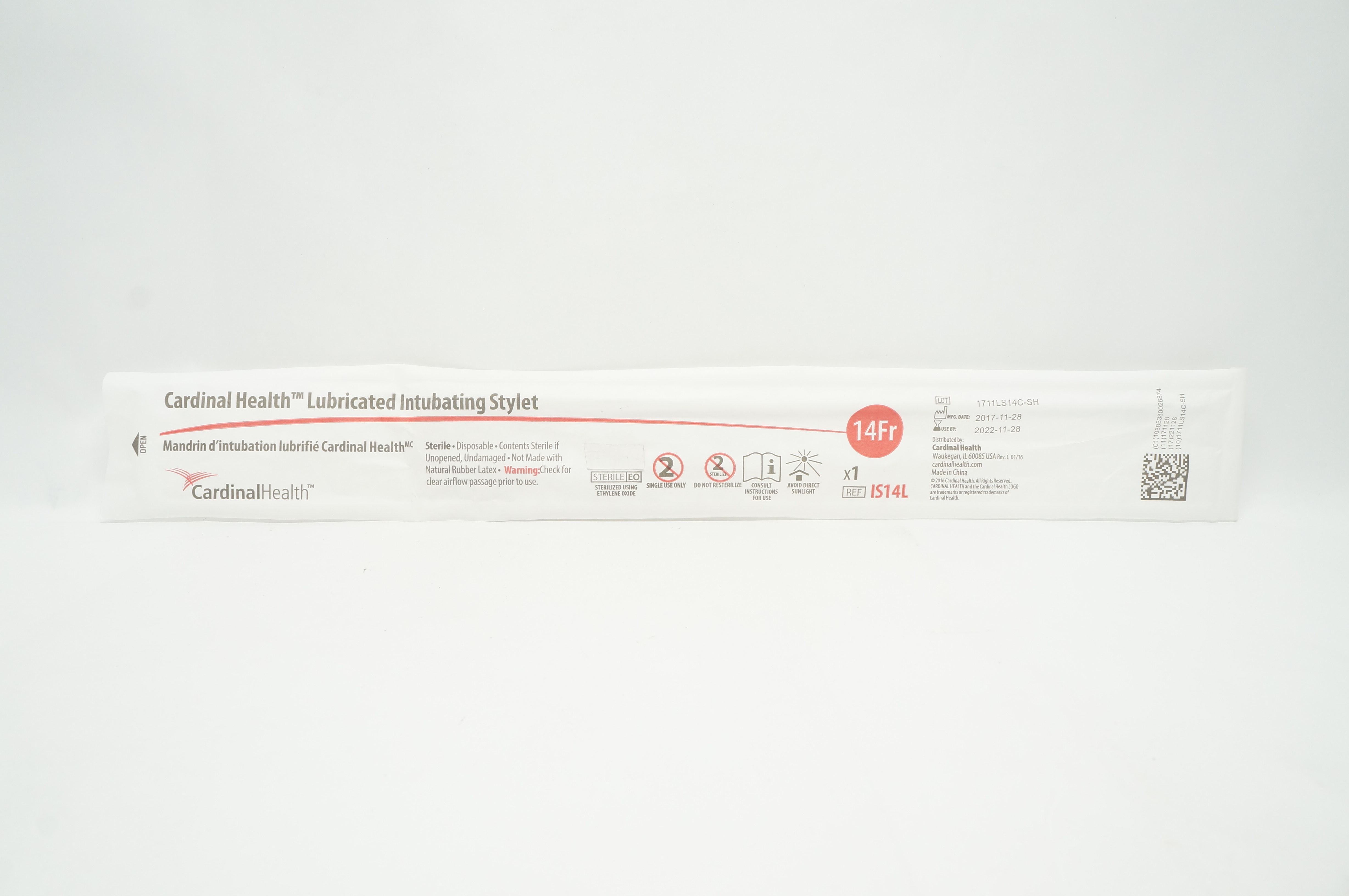 Cardinal Health IS14L Lubricated Intubating Stylet 14 Fr. (x)