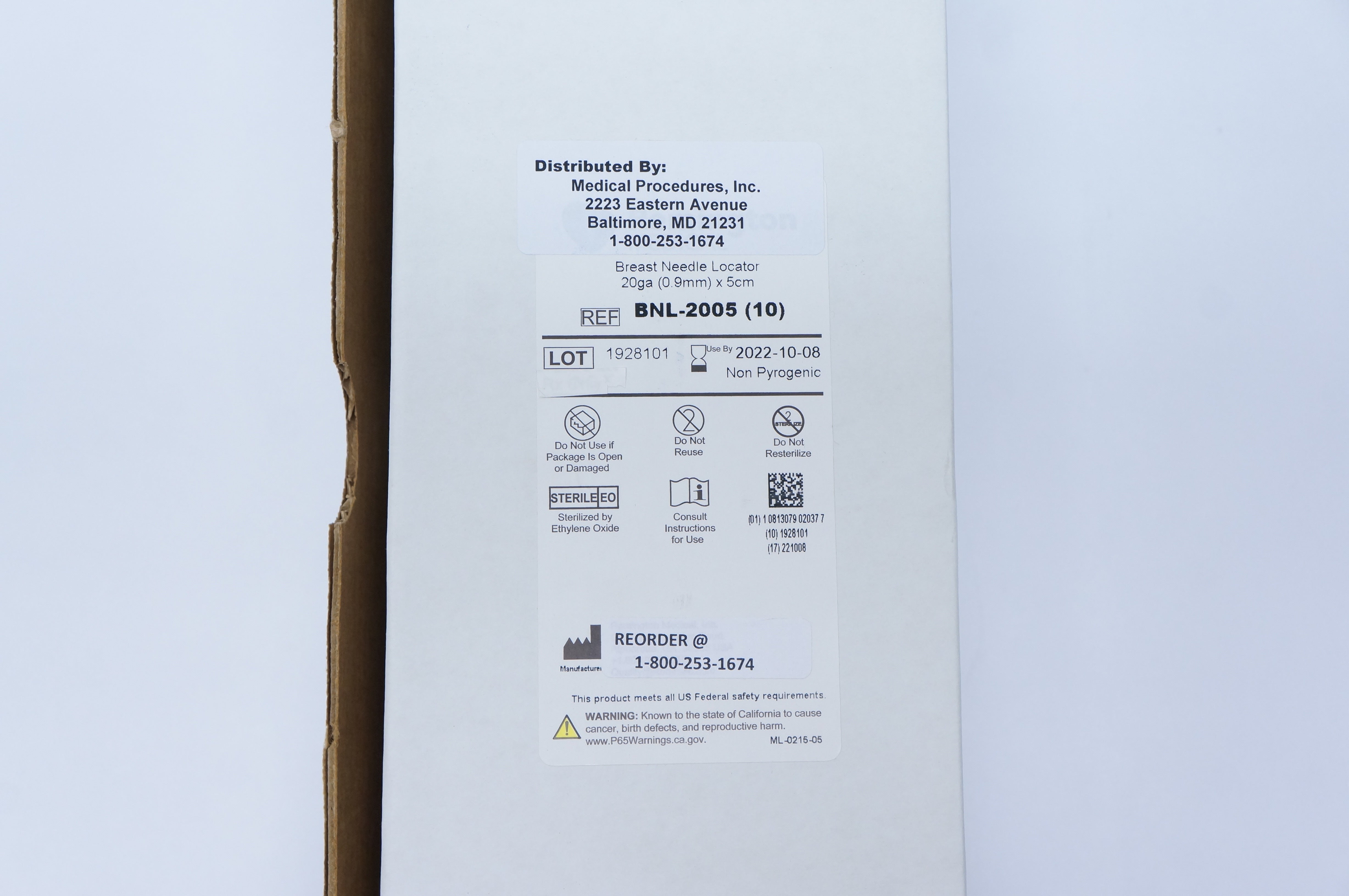 Remington Medical BNL-2005 Breast Ndle Locator 20ga x 5cm - Box of 10