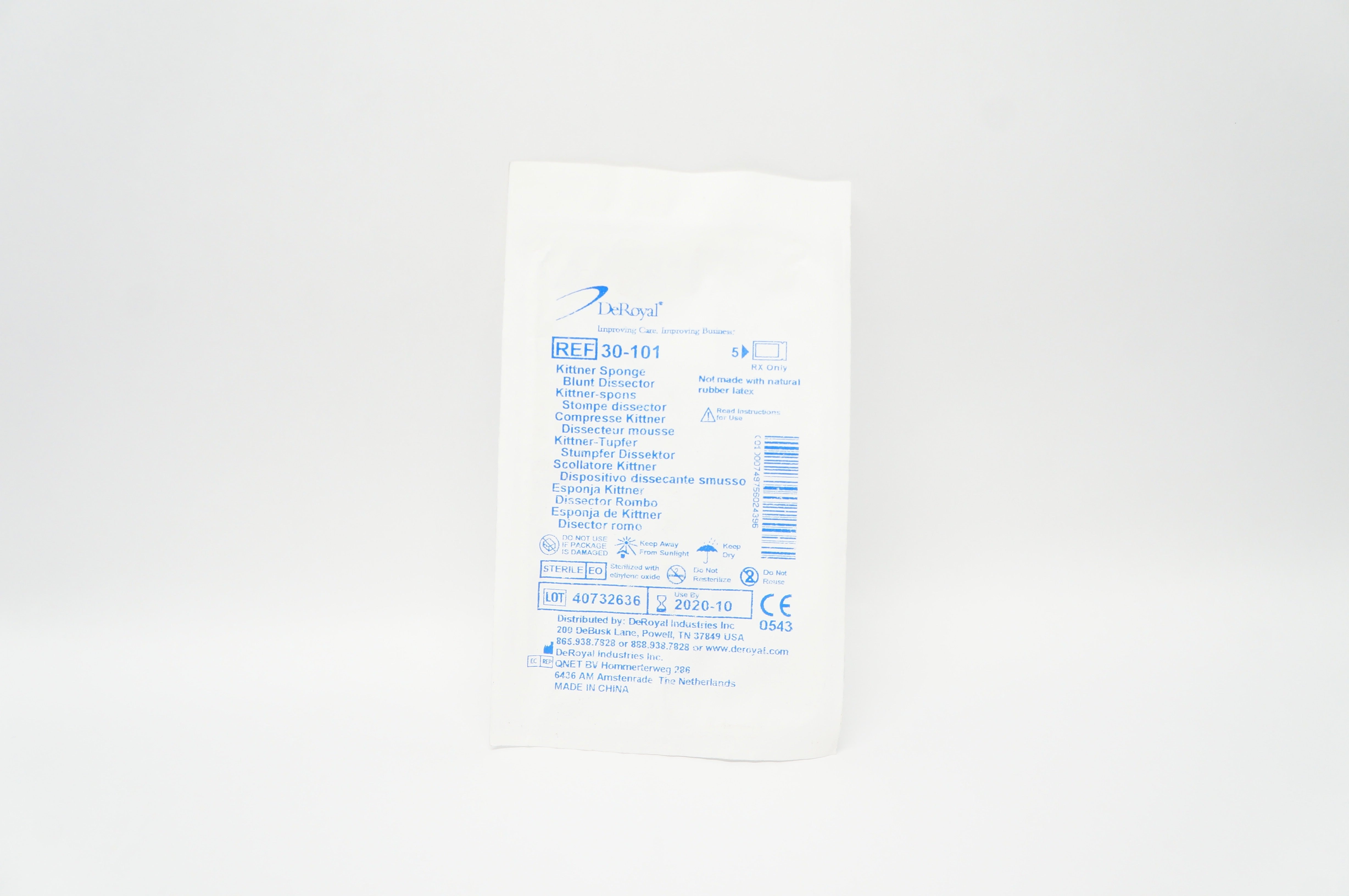 DeRoyal 30-101 Kittner Sponge Blunt Dissector - Pack of 5 (x)