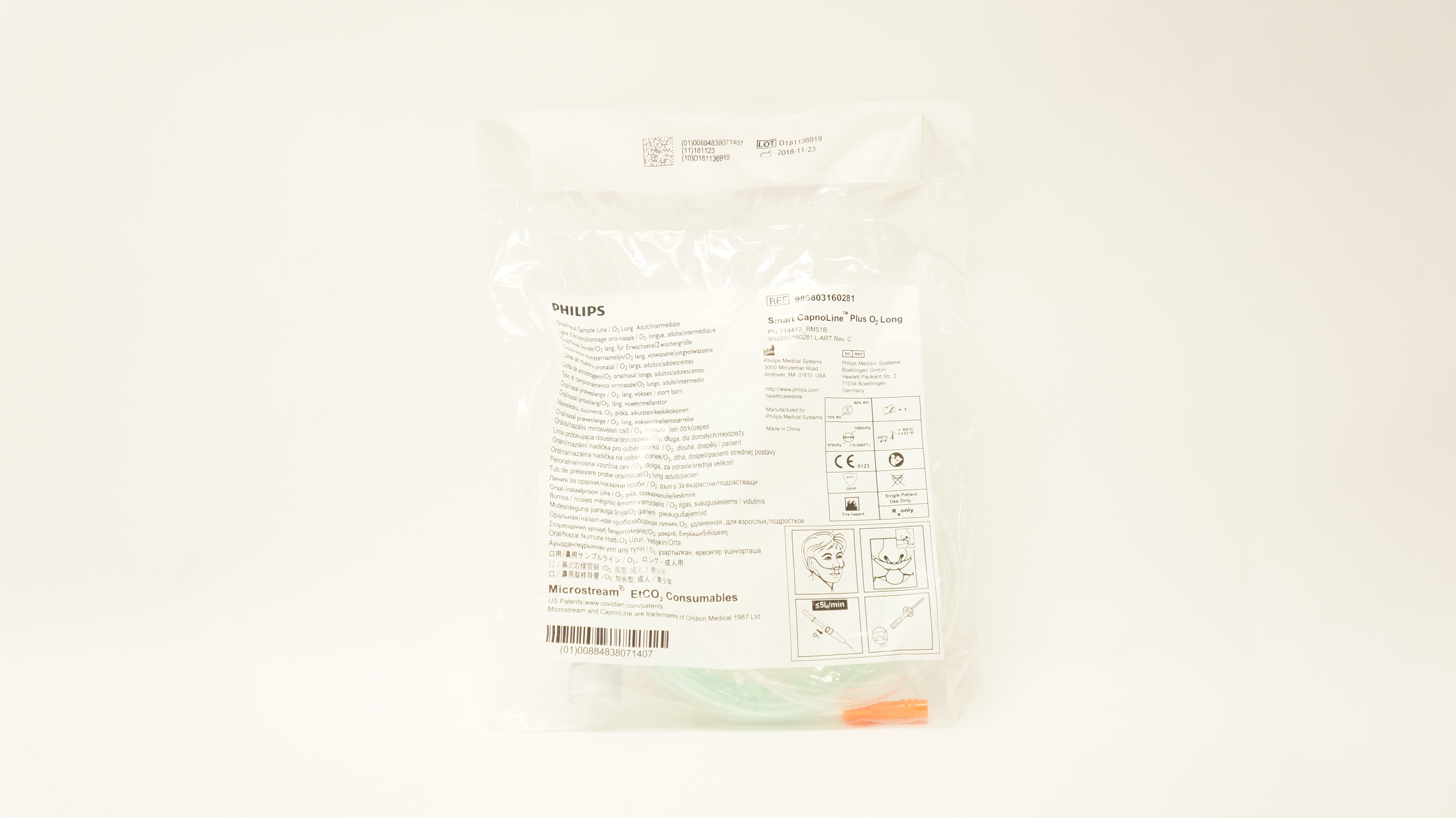 Philips 989803160281 Smart CapnoLine Plus O2, Long, Adult, Intermediate