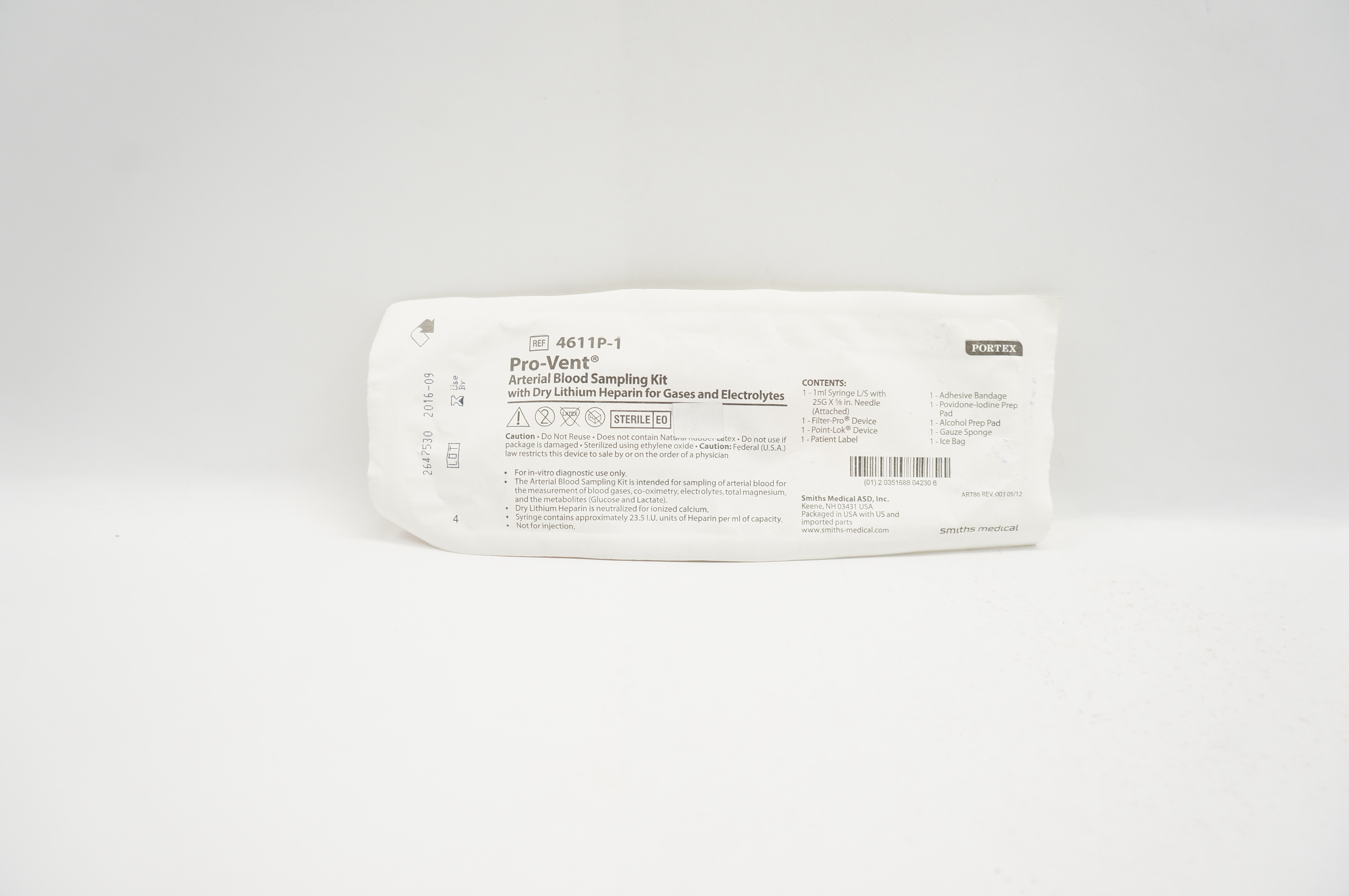 Smiths Medical 4611P-1 Portex Pro-Vent Arterial Blood Sampling Kit (x)