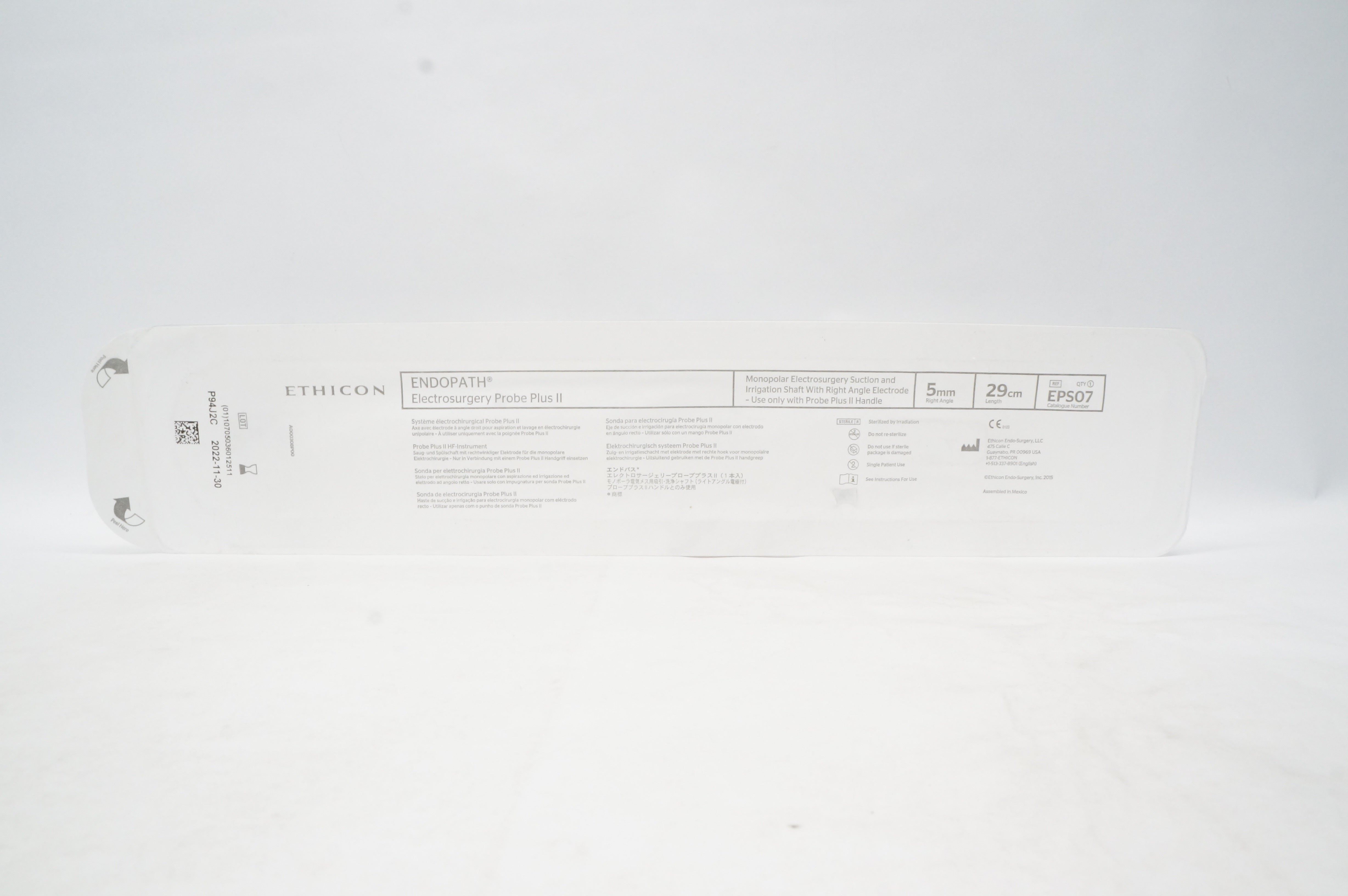 Endopath Ethicon EPS07 Endopath Electrosurgery Plus II 5mm x 29cm