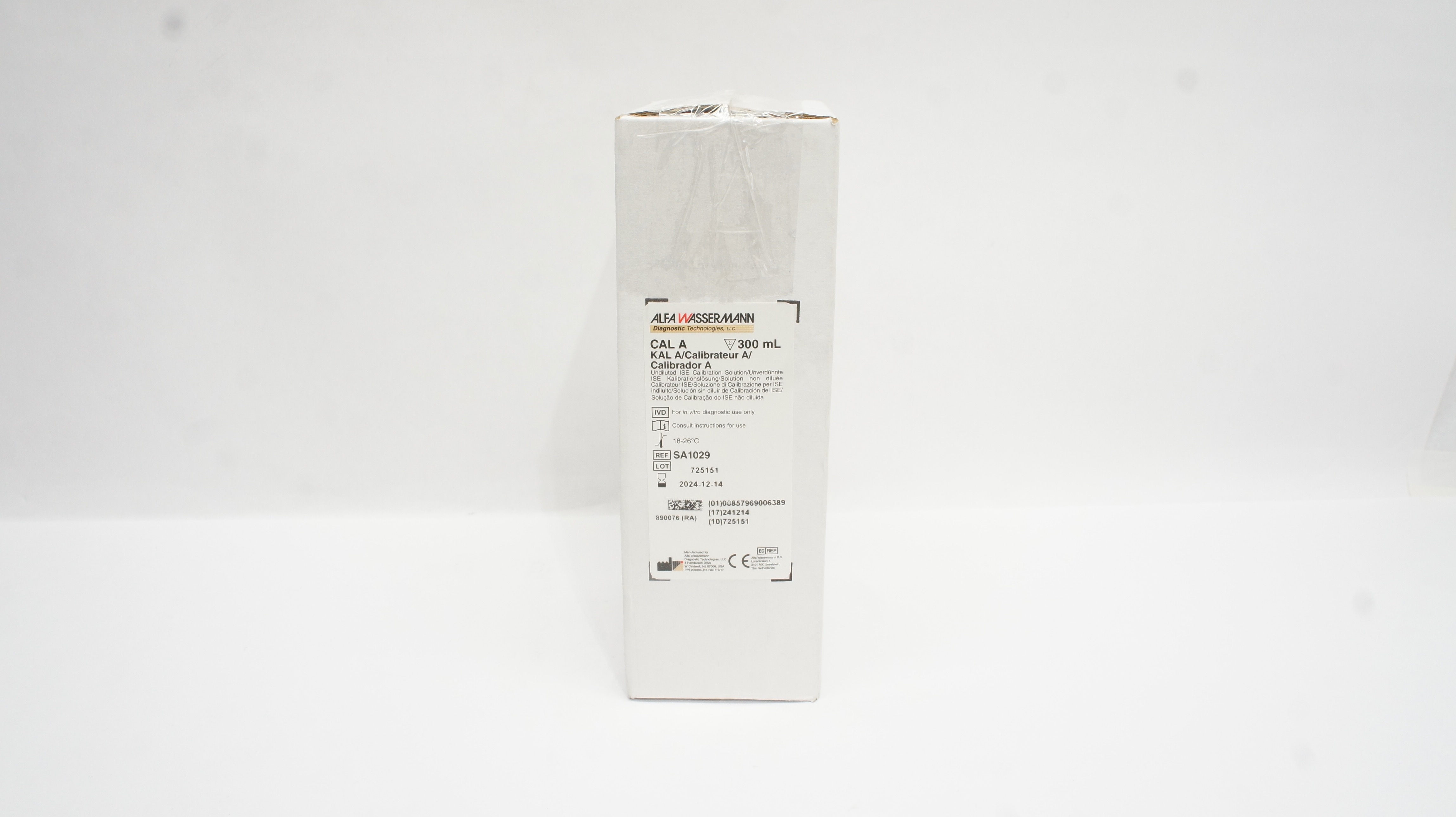 Alfa Wassermann SA1029 CAL A/Calibrador A Undiluted Calibration Solution 300mL