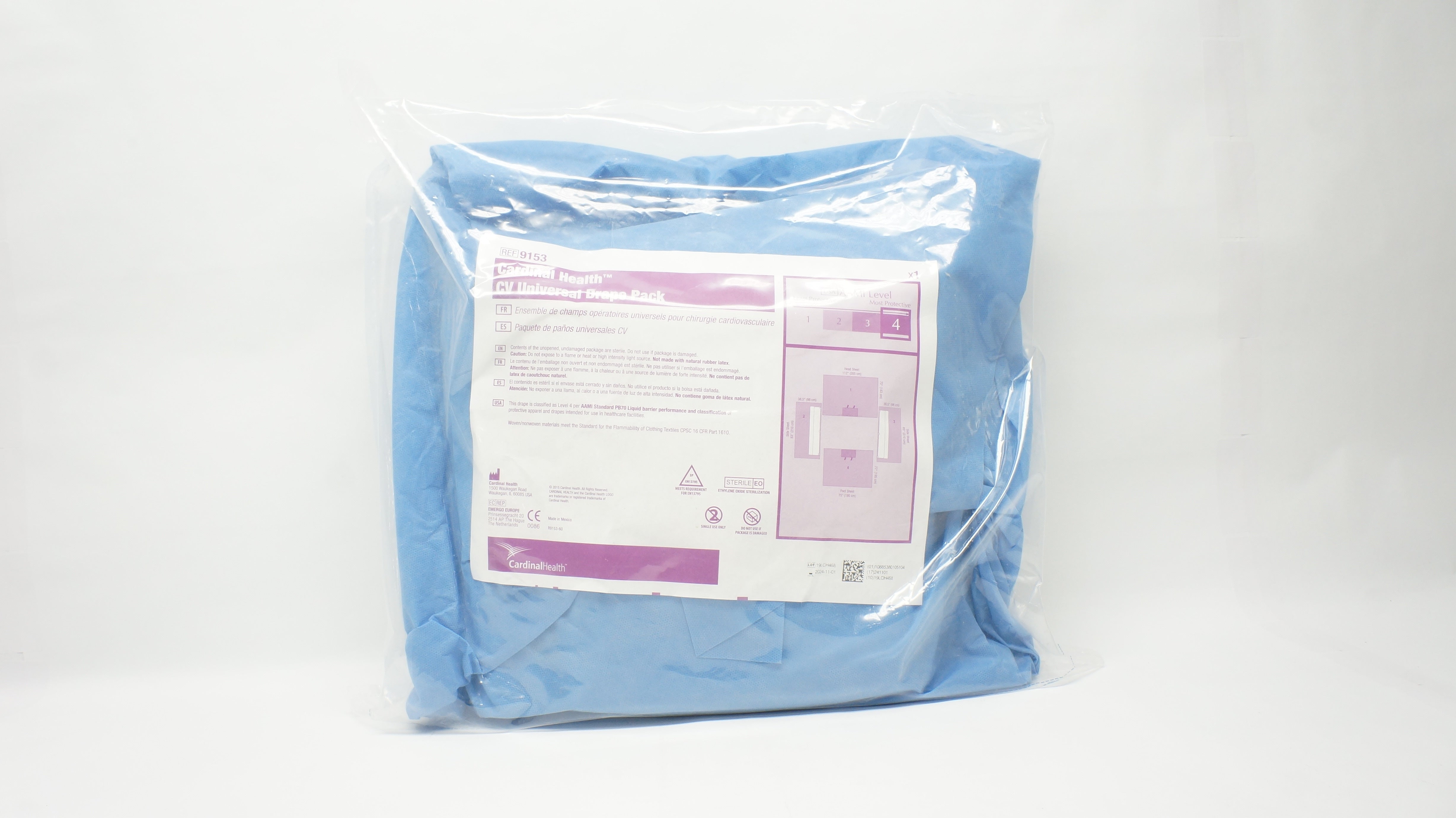 Cardinal Health 9153 CV Universal Drape Pack 112x72inch, 75x77inch