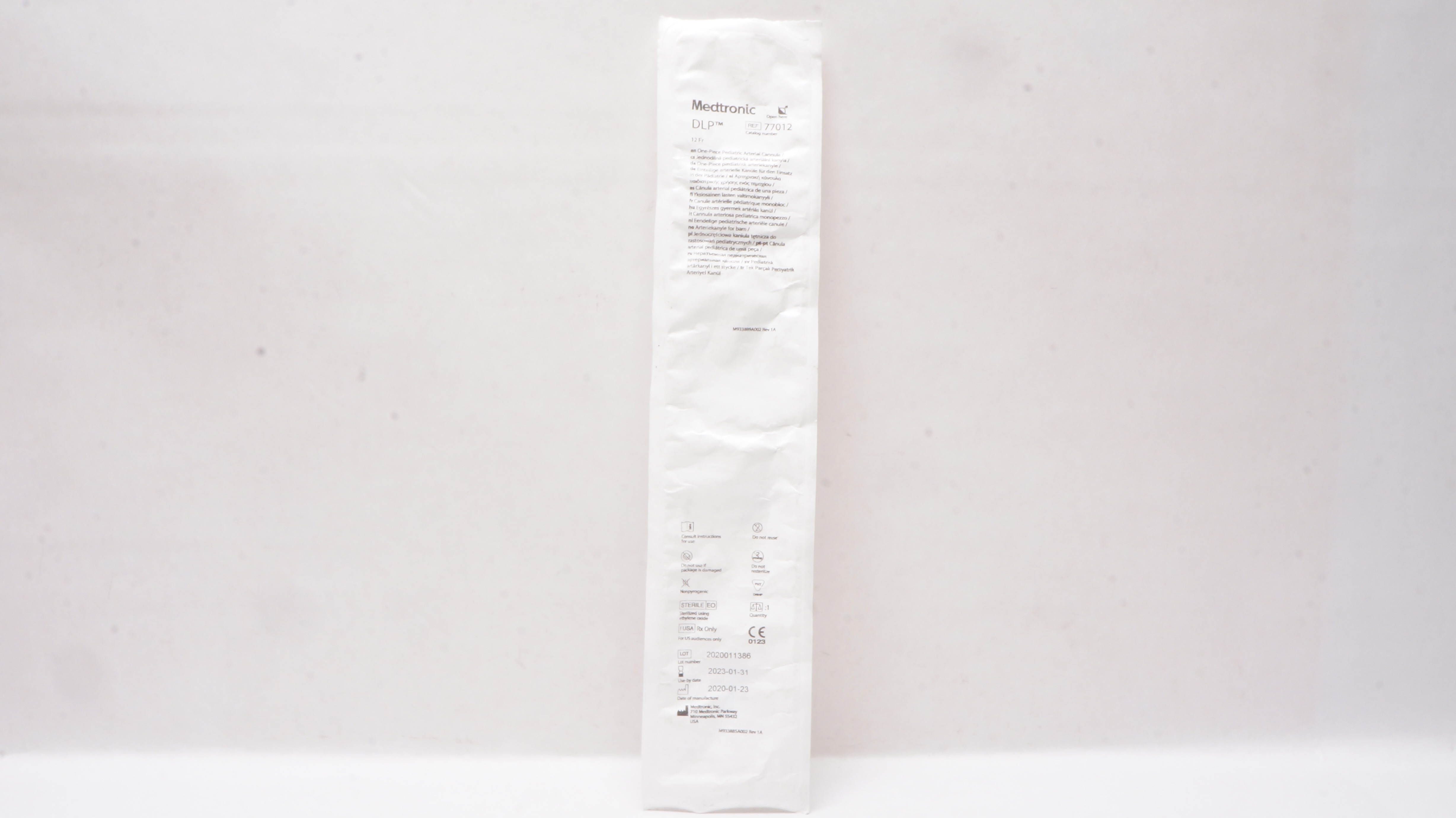Medtronic 77012 DLP 12Fr One-Piece Pediatric Arterial Cannula (x)