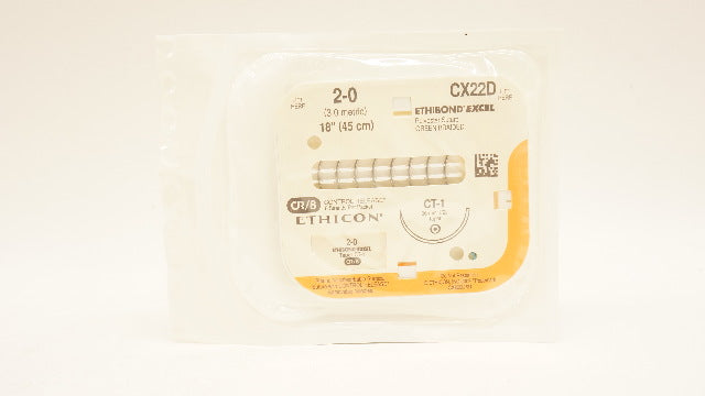 Ethicon CX22D 2-0 ETHIBOND EXCEL CT-1 1/2 36mm 18inch (x)