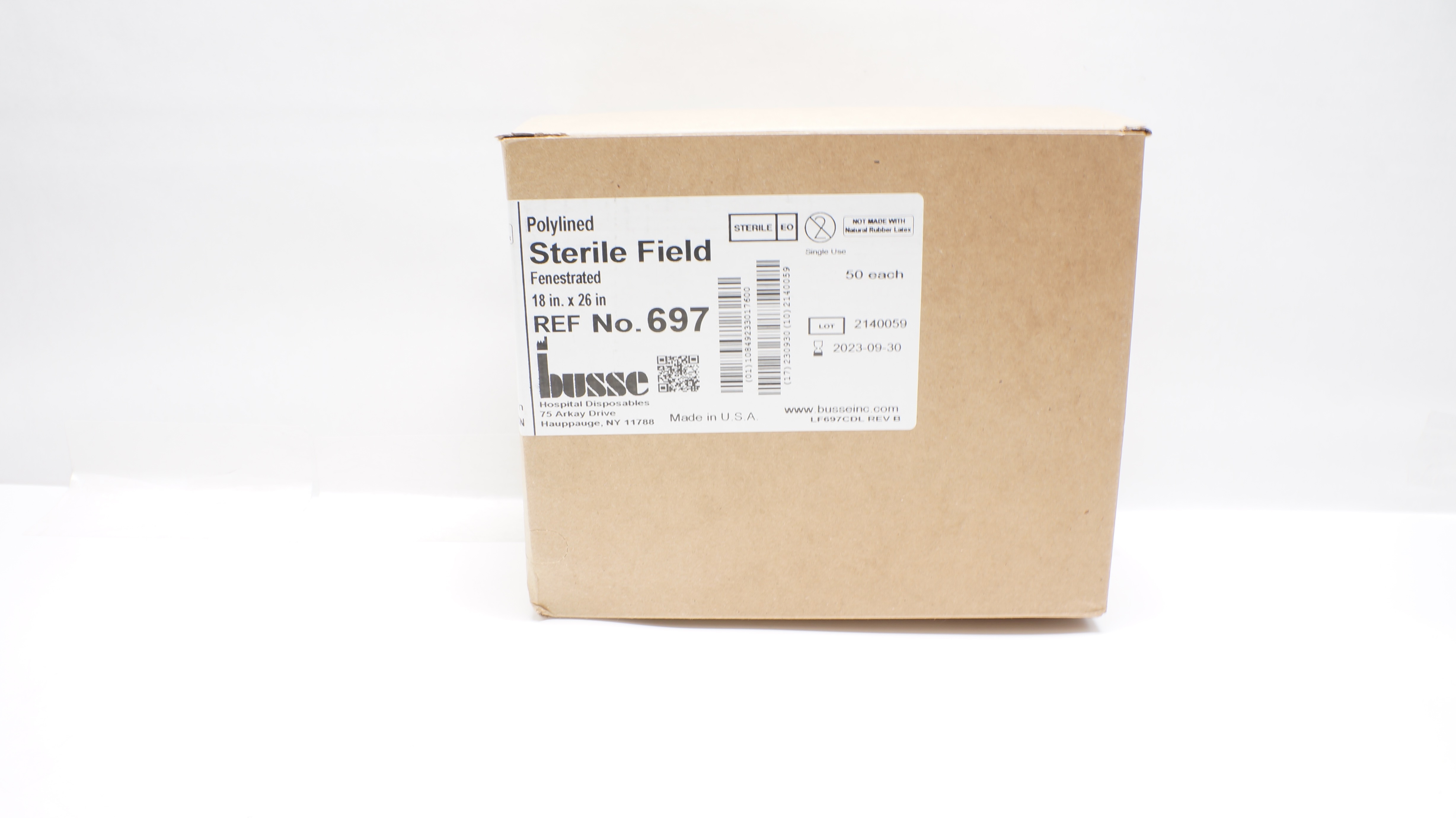 Busse 697 Polylined Sterile Field 18 x 26inch, Fenestrated (x) - Box of 50
