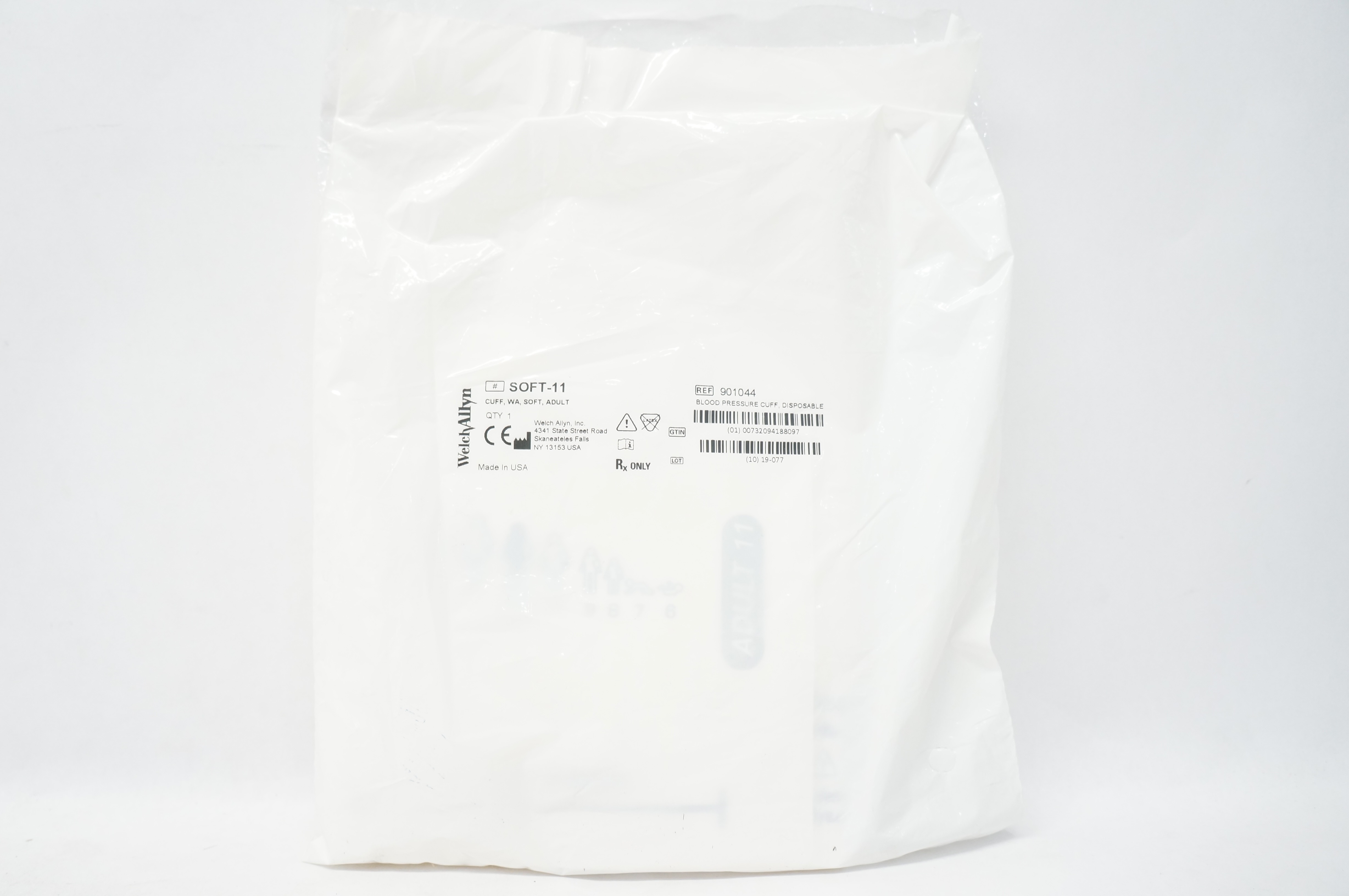 WelchAllyn 901044 FlexiPort SOFT-11 Blood Pressure Cuff, Disposable, Adult 11