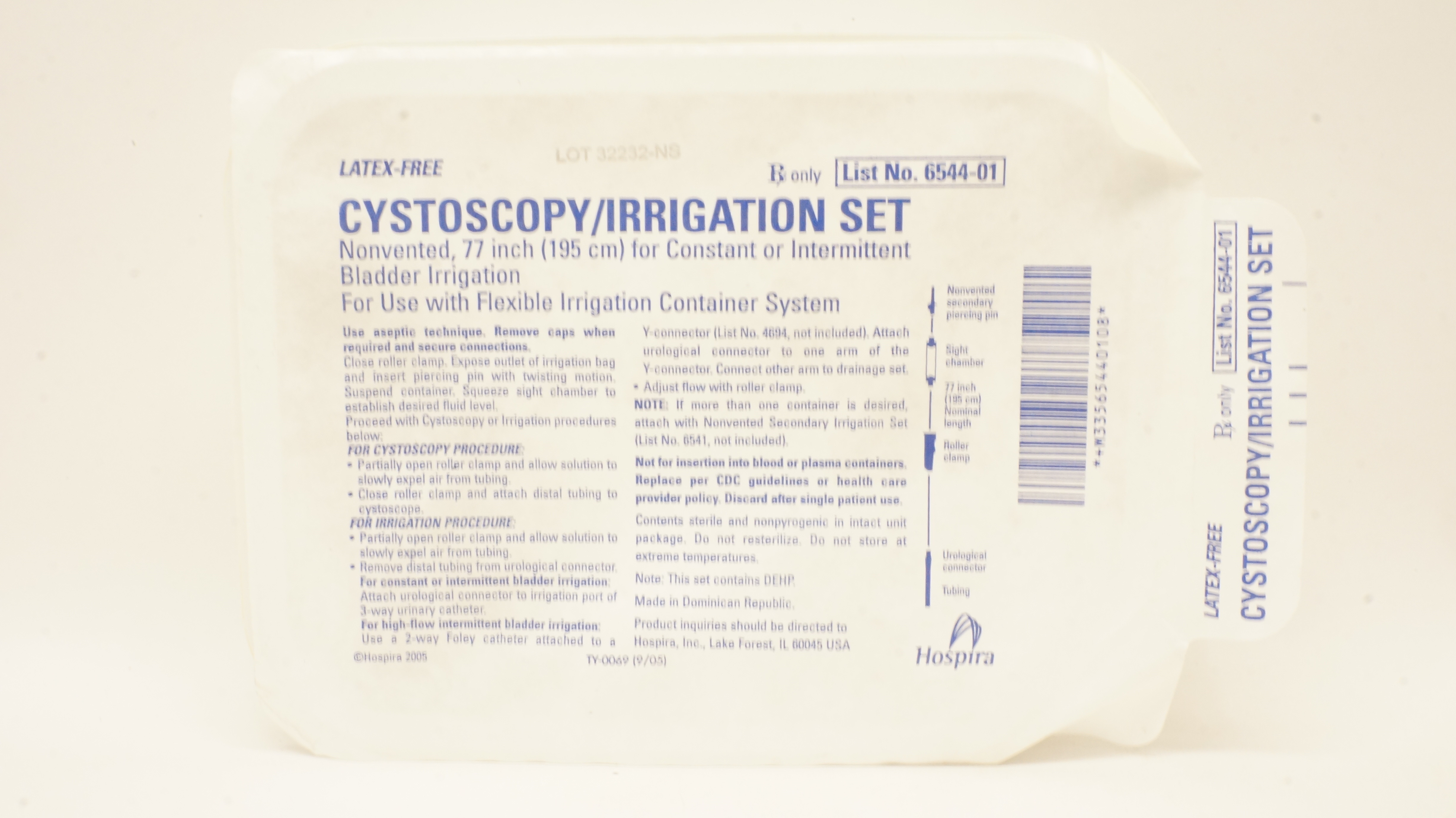 Hospira 654401 Cystoscopy / Irrigation Set Nonvented, 77inch