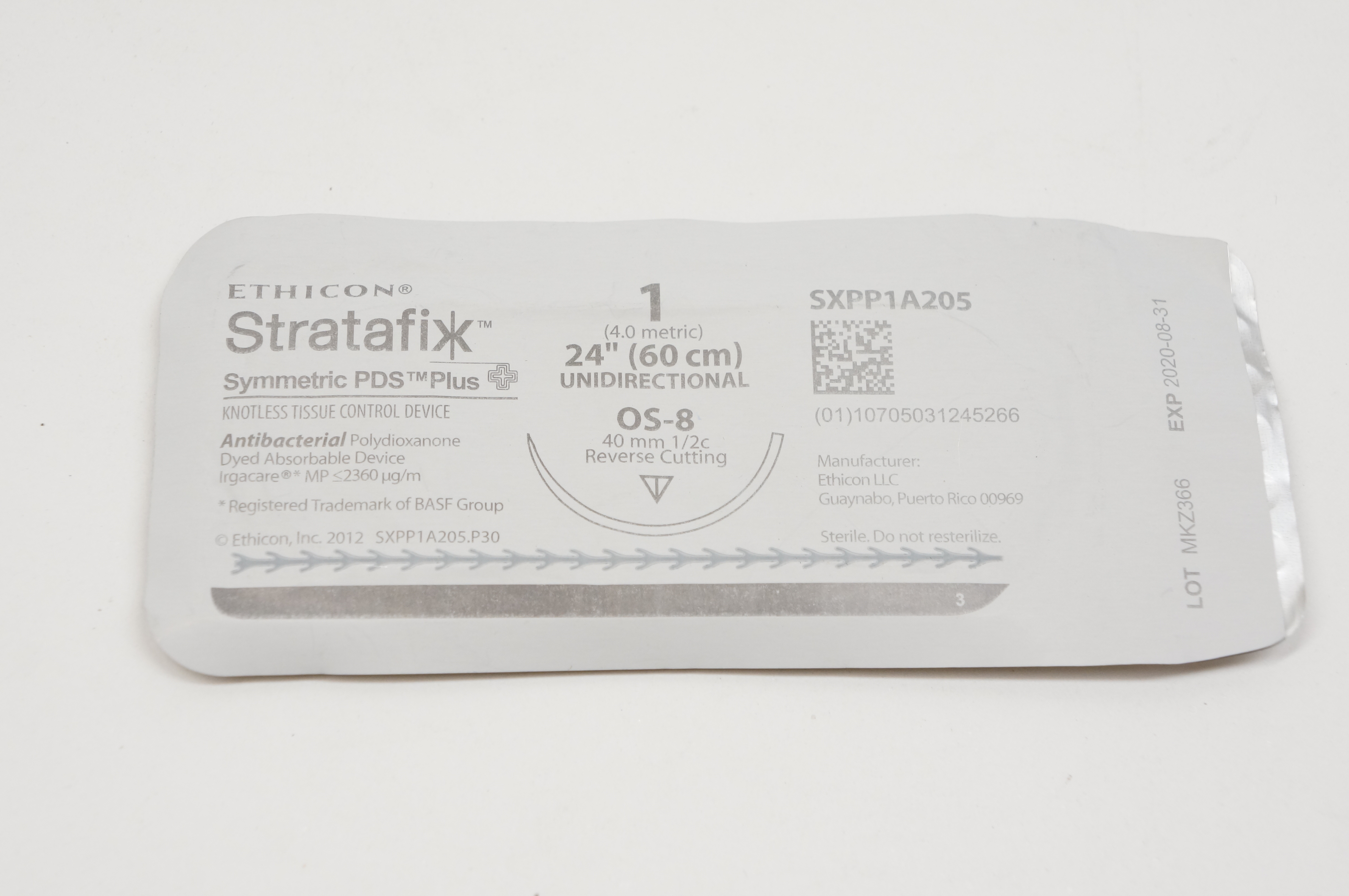 Ethicon SXPP1A205 1 Stratafix, OS-8, 40mm 1/2c Reverse Cutting, 24inch