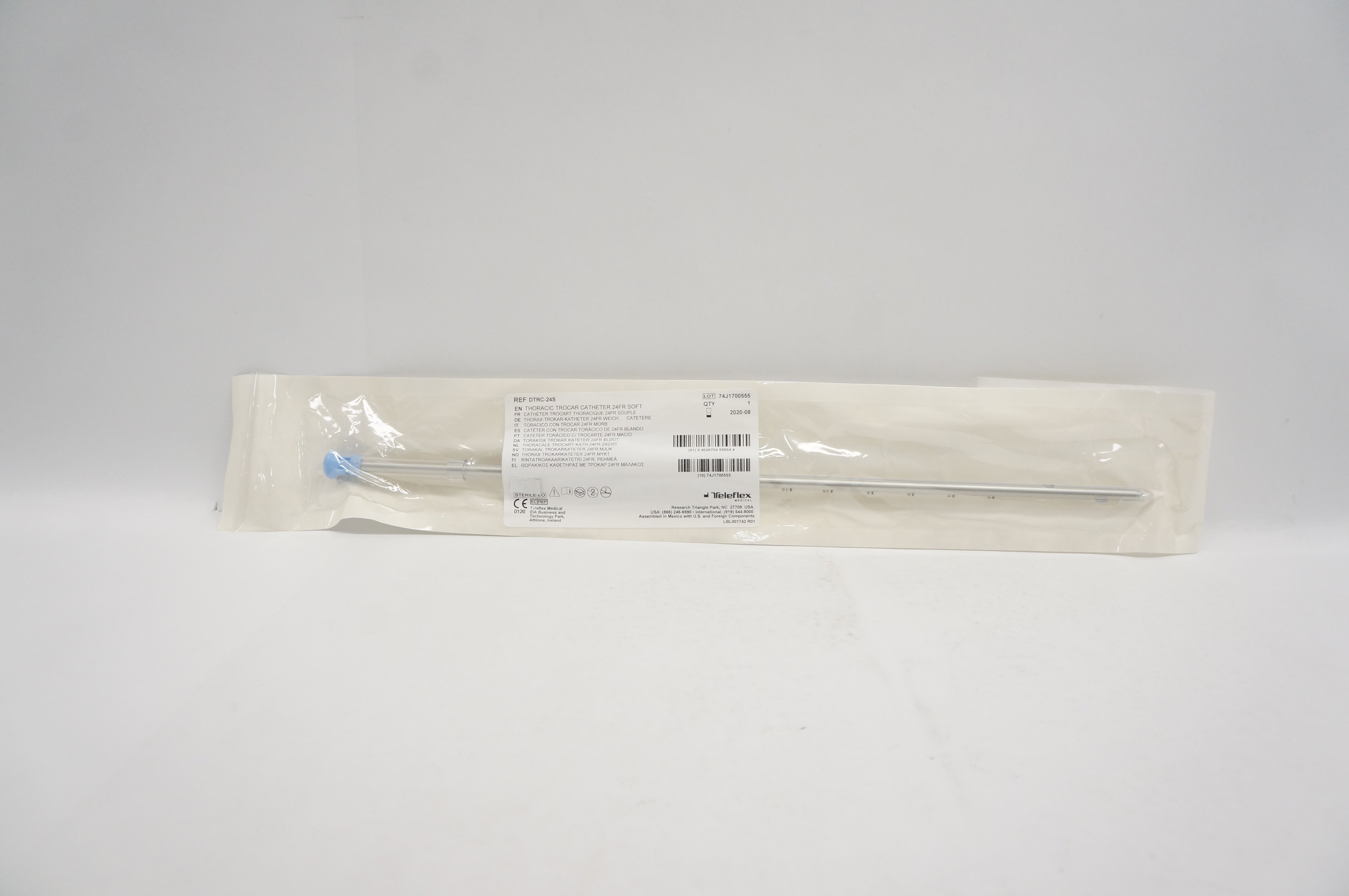 Teleflex DTRC-24S Thoracic Trocar Cath. 24 FR, Soft (x)