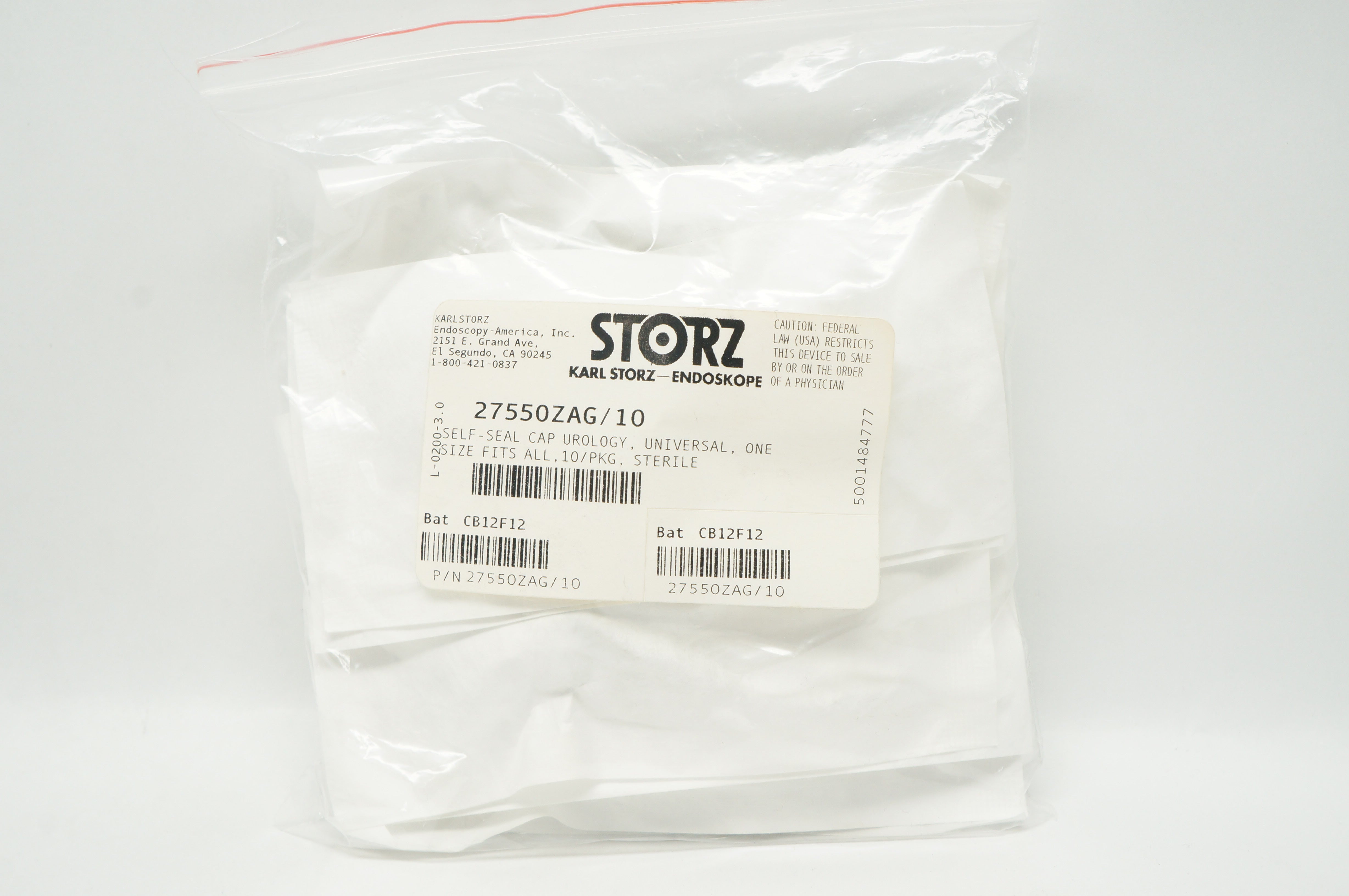 Karl Storz 27550ZAG/10 Endoscopic Seal1 size Fits All Up to 10Fr. - Box of 10(x)