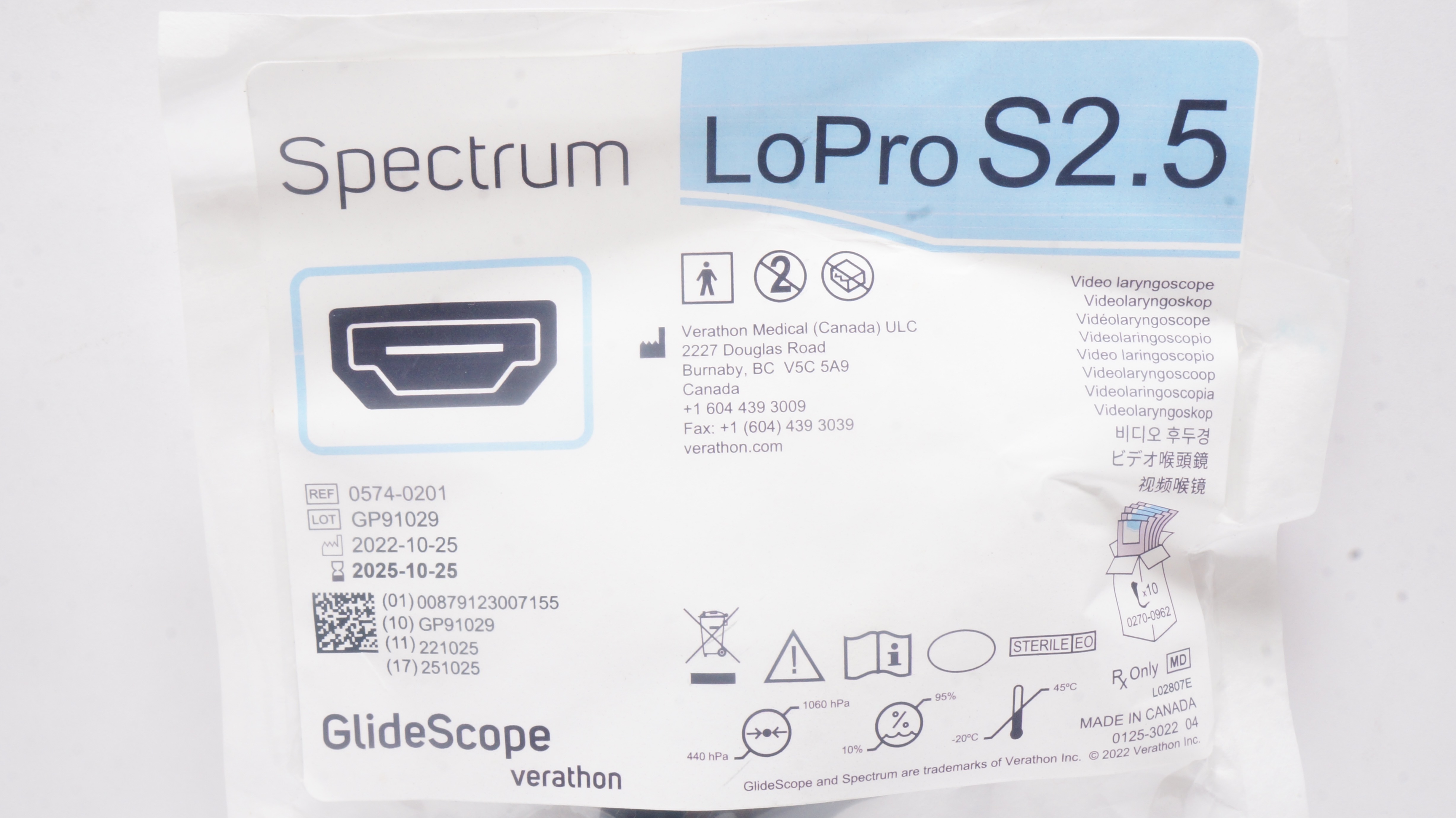 Verathon Medical 0574-0201 GlideScope Spectrum Video