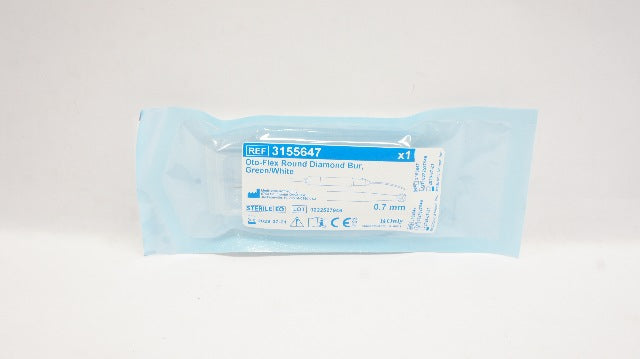 Medtronic 3155647 Oto-Flex Round Diamond Bur Green/White 0.7mm