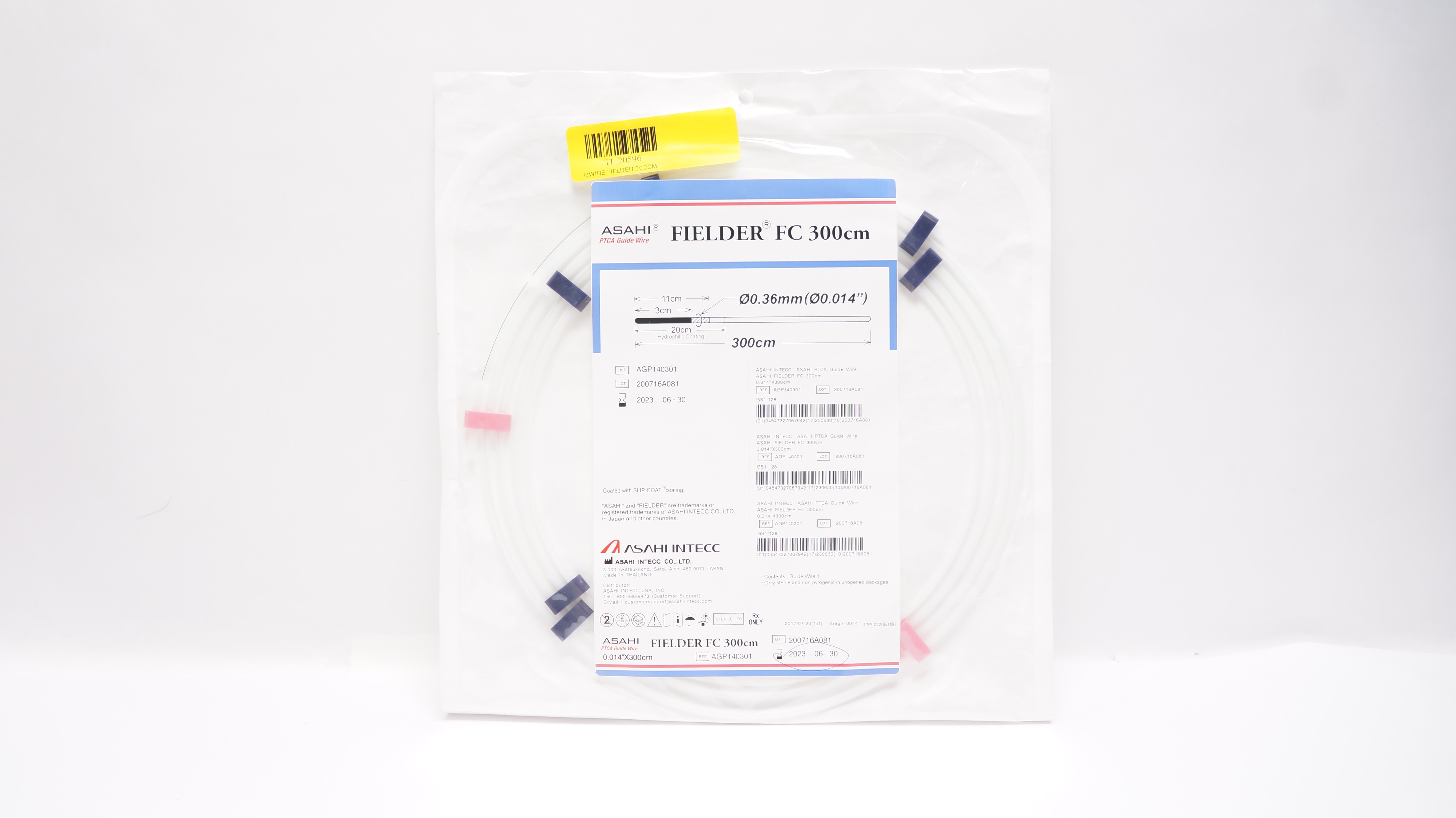 ASAHI INTECC AGP140301 PTCA Guide Wire Fielder FC 300 cm x 0.014 inch (x)