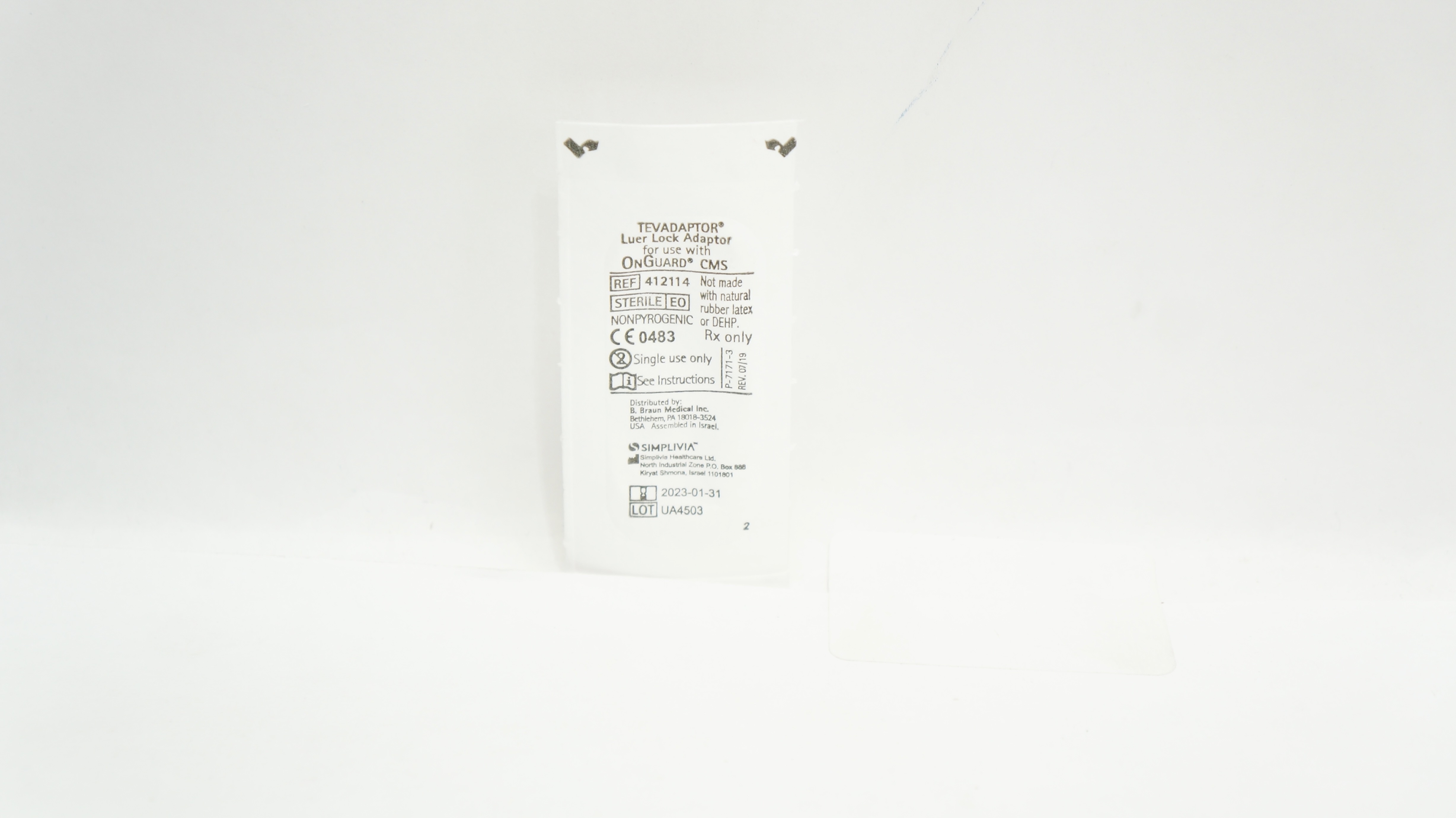 Simplivia 412114 Tevadaptor Luer Lock Adaptor for Use W/ OnGuard CMS (x)