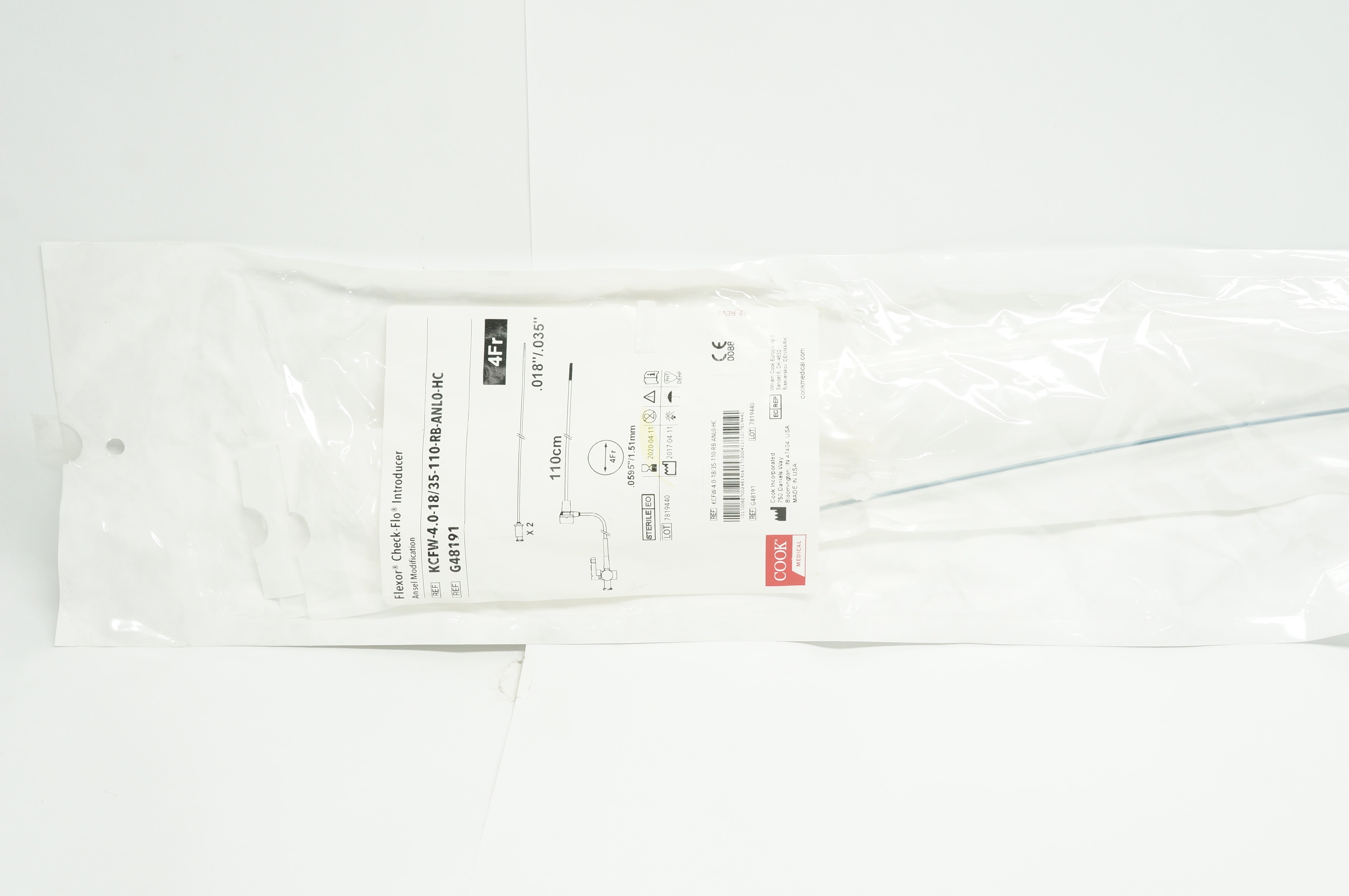 Cook G48191 Flexor Check-Flo Introducer 4F x .018inch/.035inch x 110cm (x)