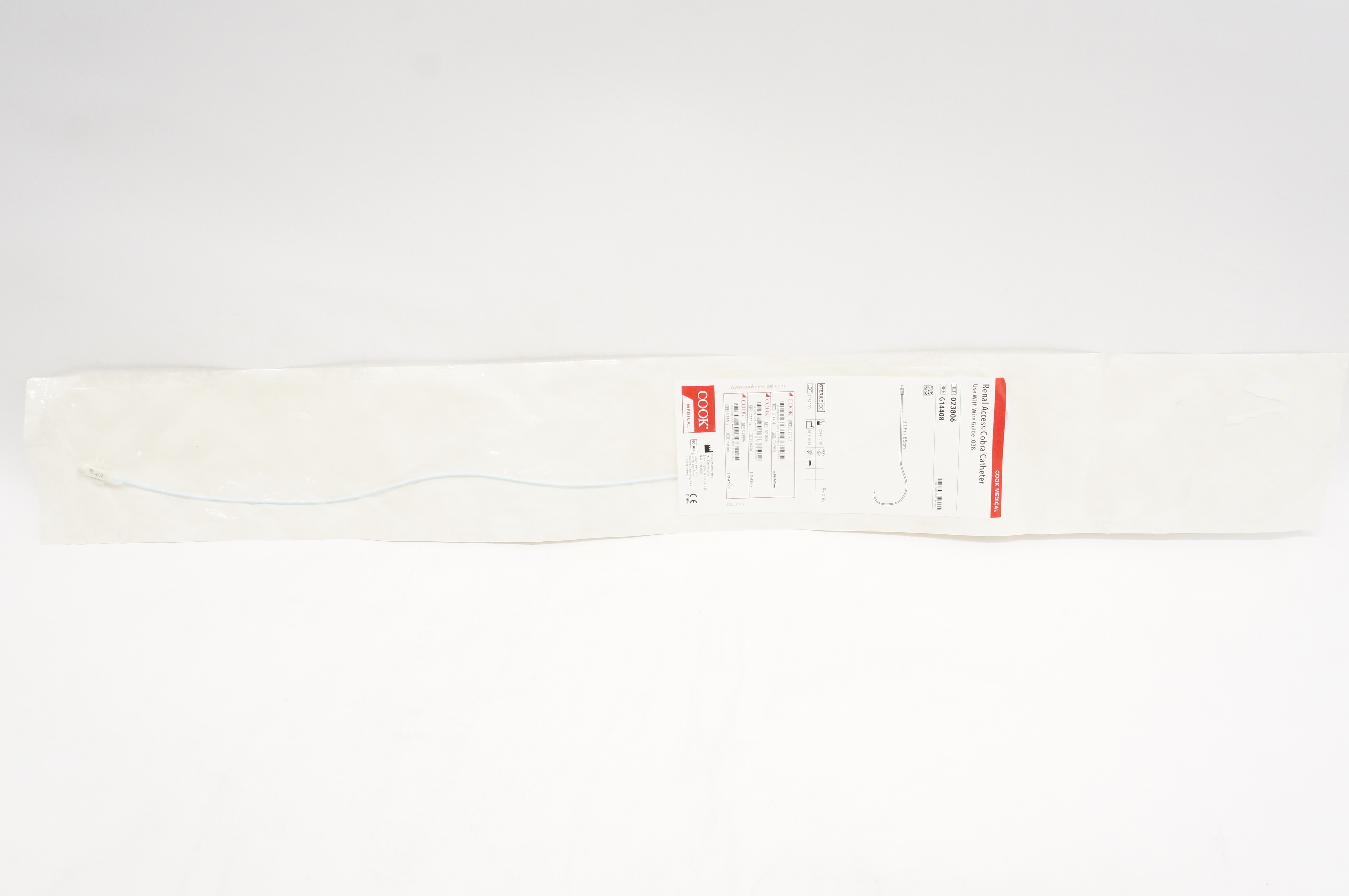 Cook Medical G14408 Renal Access Cobra Cath. 6.0Fr x 65cm (x)