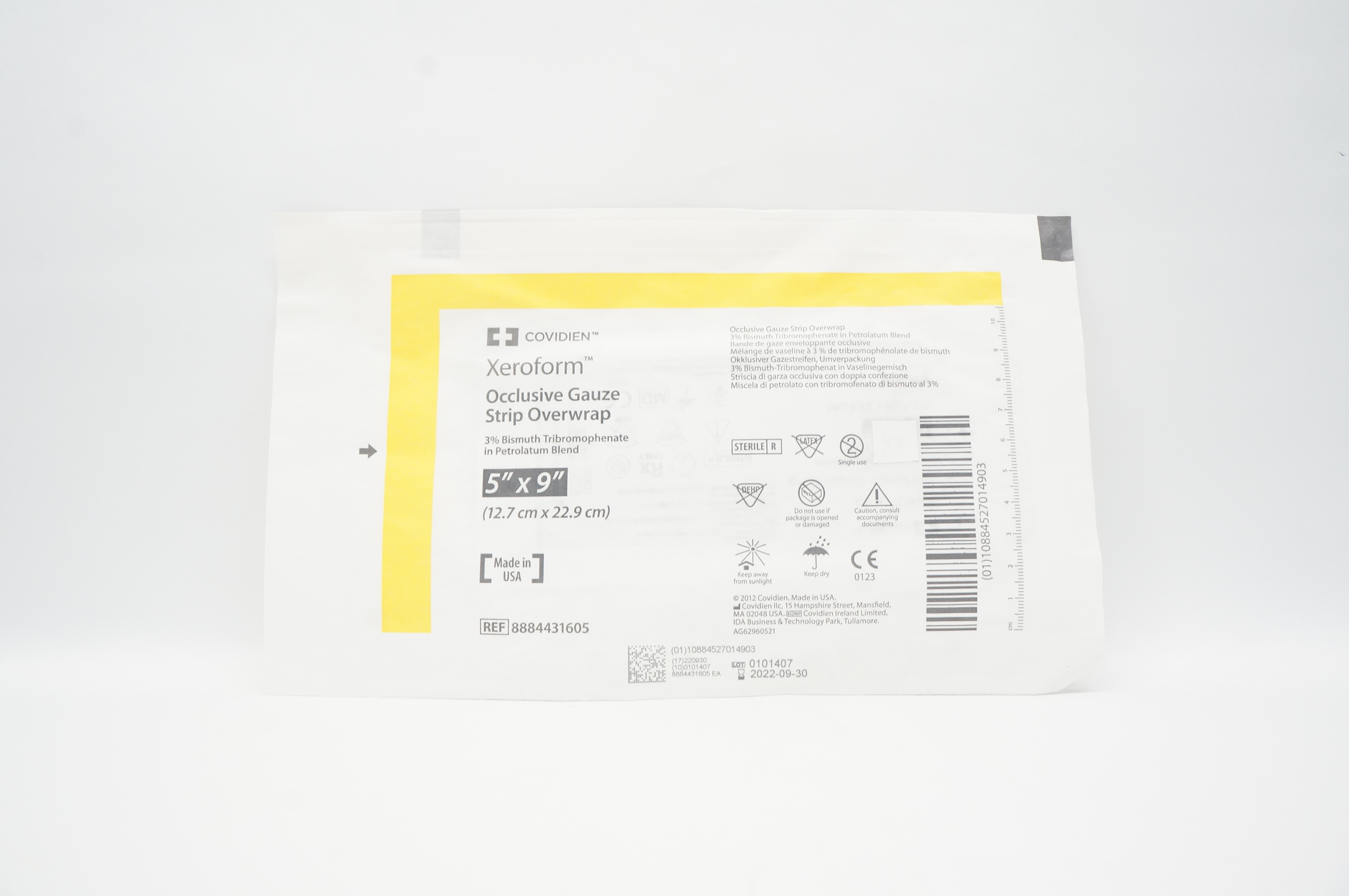 Covidien 8884431605 Xeroform Occlusive Gauze Strip Overwrap 5 x 9inch