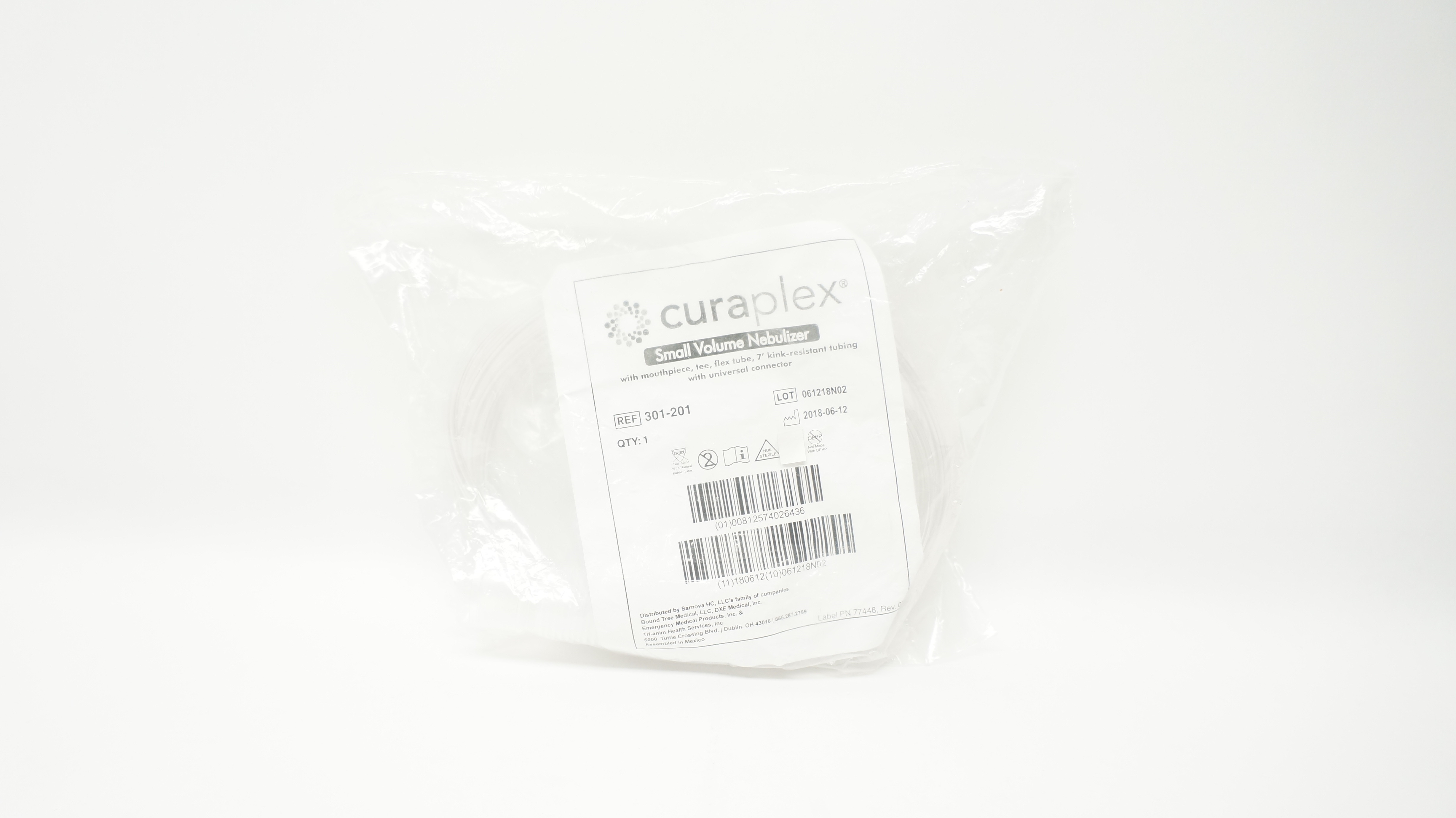 Curaplex 301201 Small Volume Nebulizer With 7Ft. KinkResistant Tubing