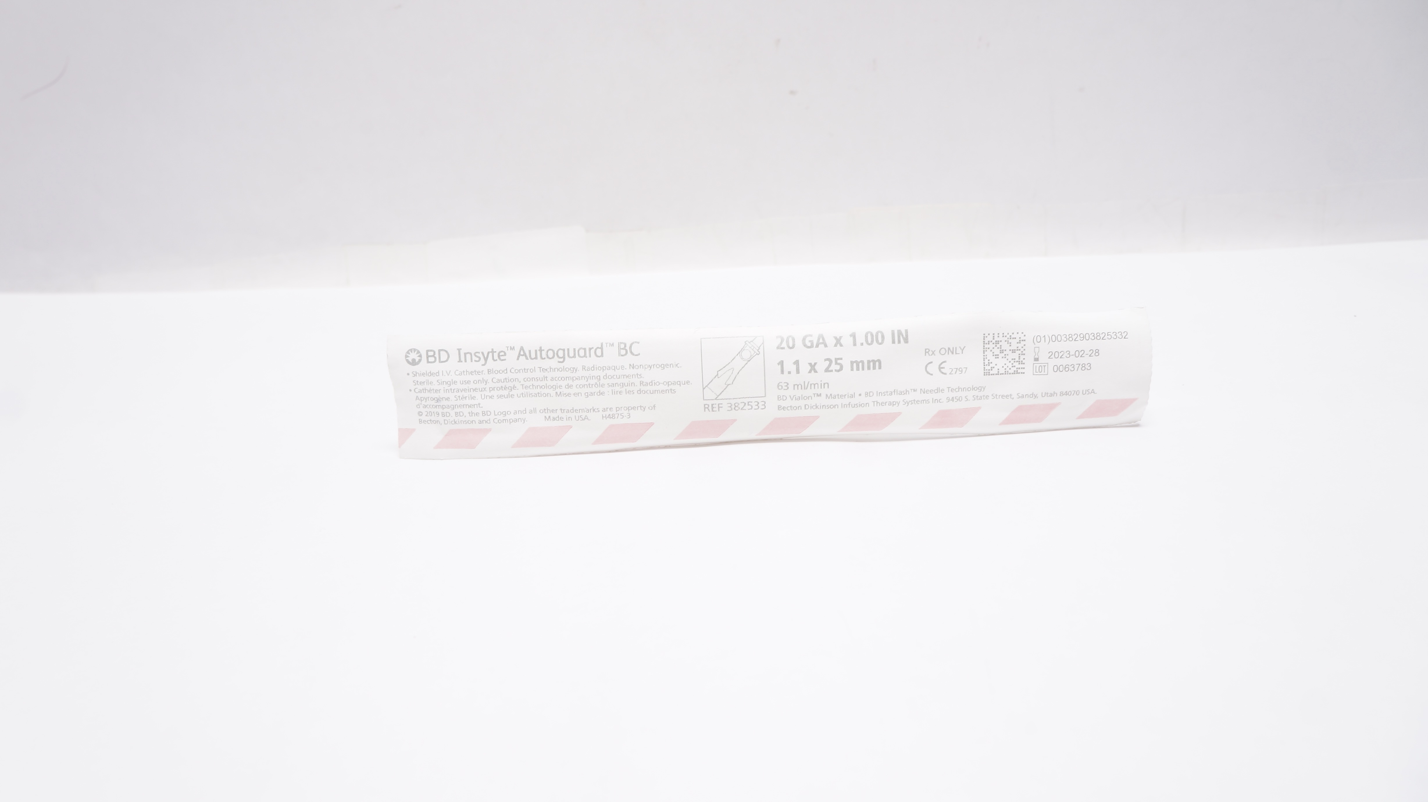 BD 382533 Insyte Autoguard BC Shielded IV Cath. 20Ga x 1.00inch