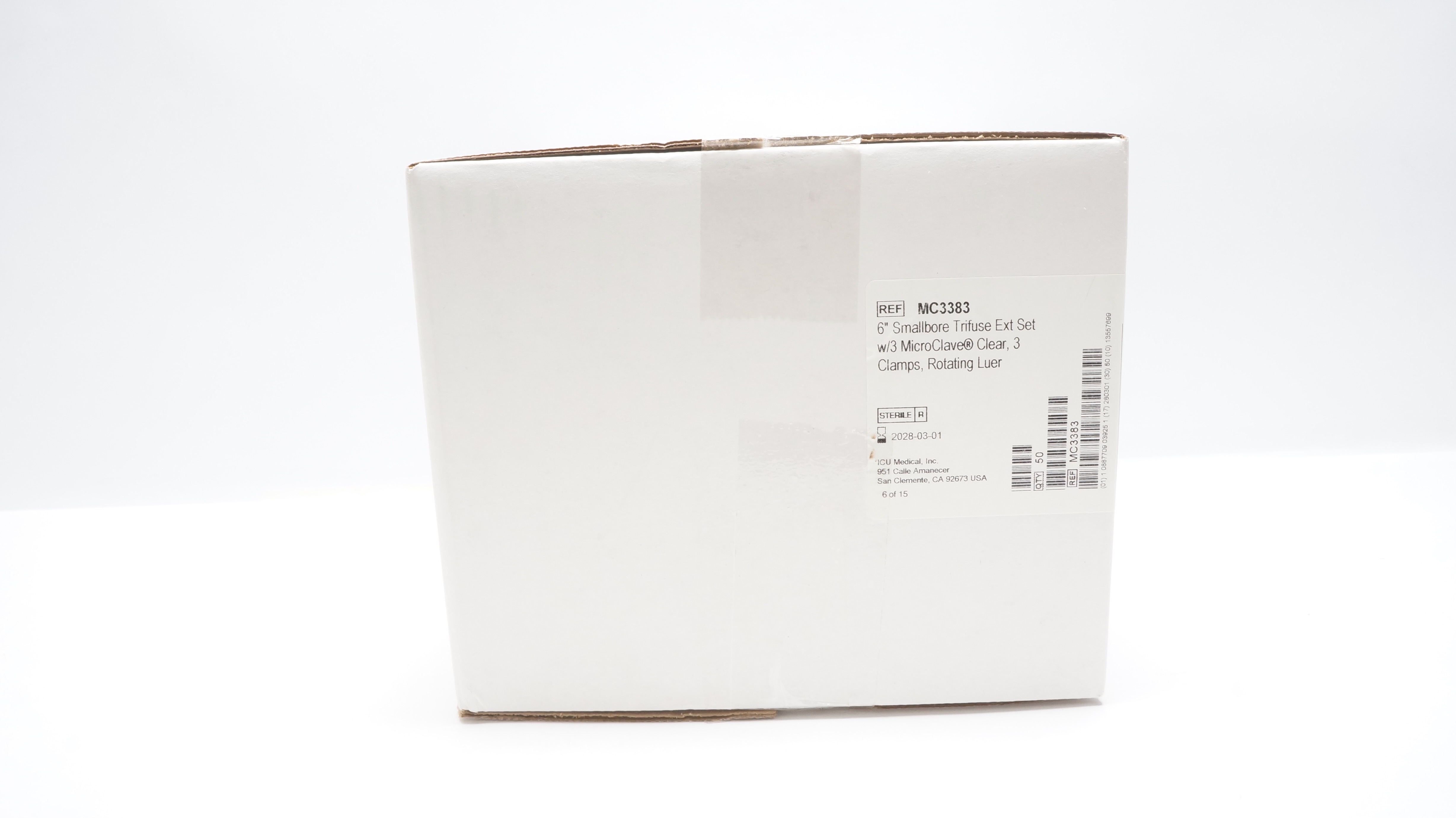 ICU Medical MC3383 6In Smallbore Trifuse Ext Set - Box of 50