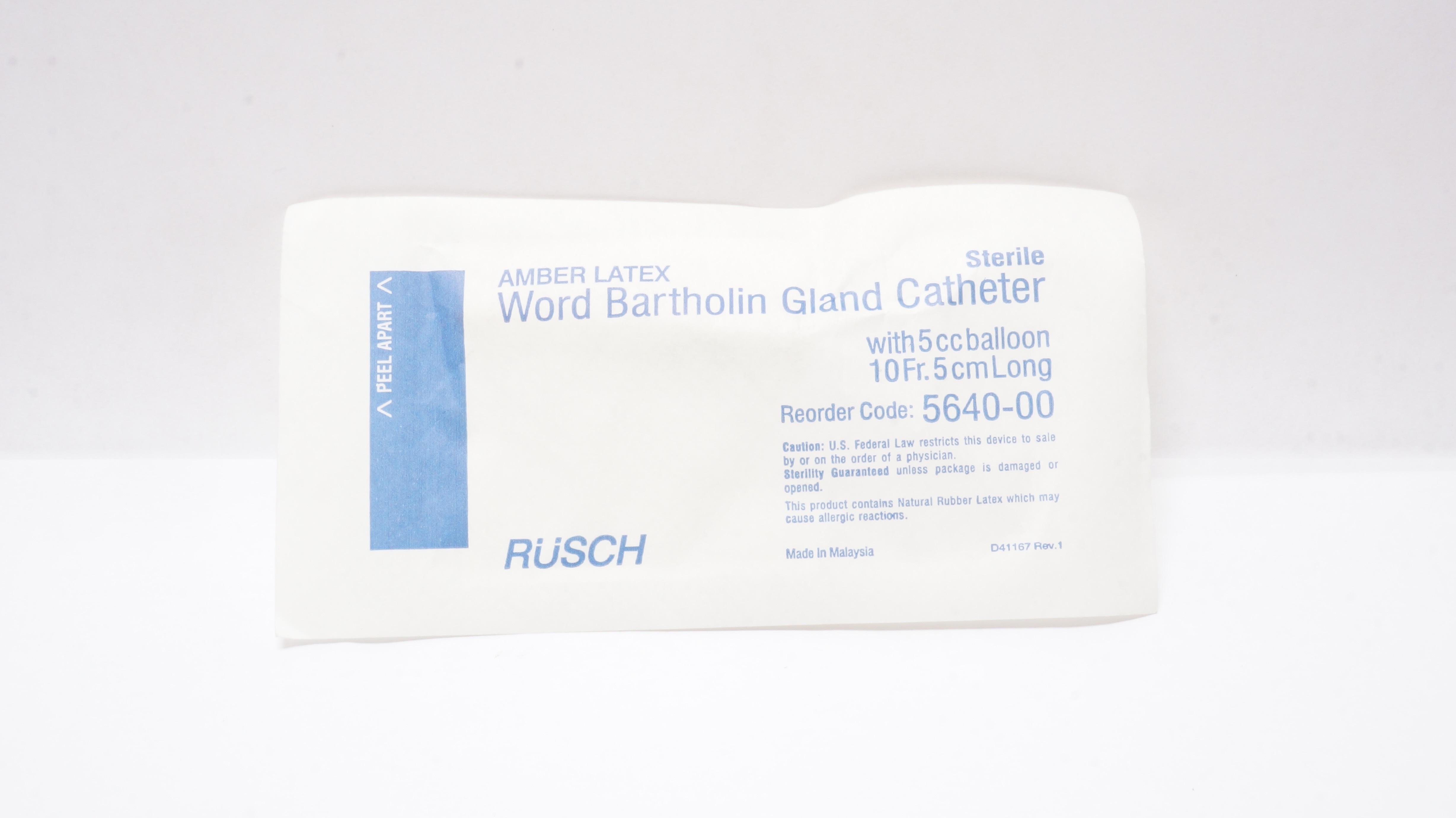 Teleflex 564000 Rusch Word Bartholin Gland Cath. 10Fr x 5cm 5cc Balloon (x)