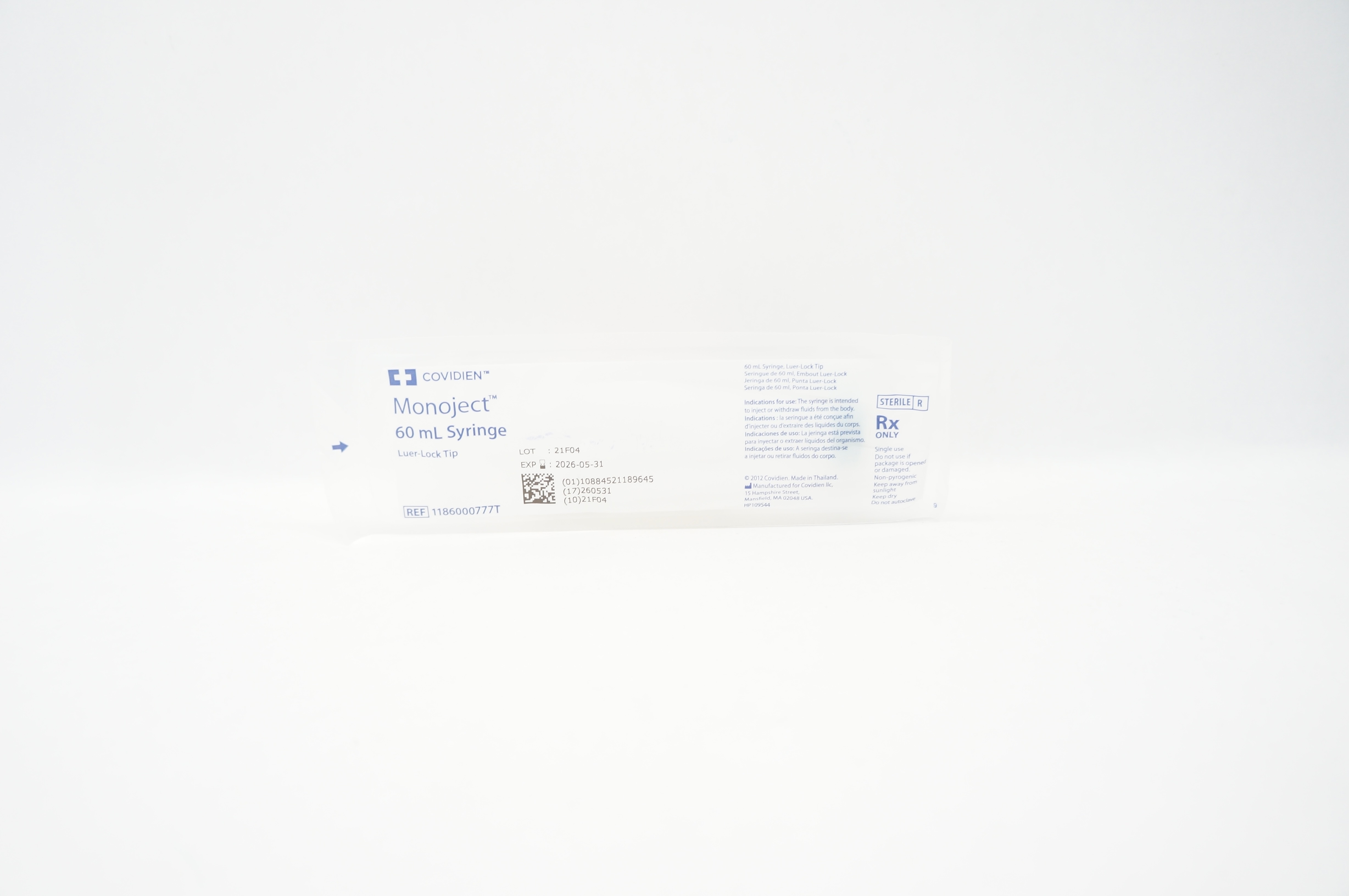 Covidien 1186000777T Monoject 60ml Syringe Luer-Lock Tip