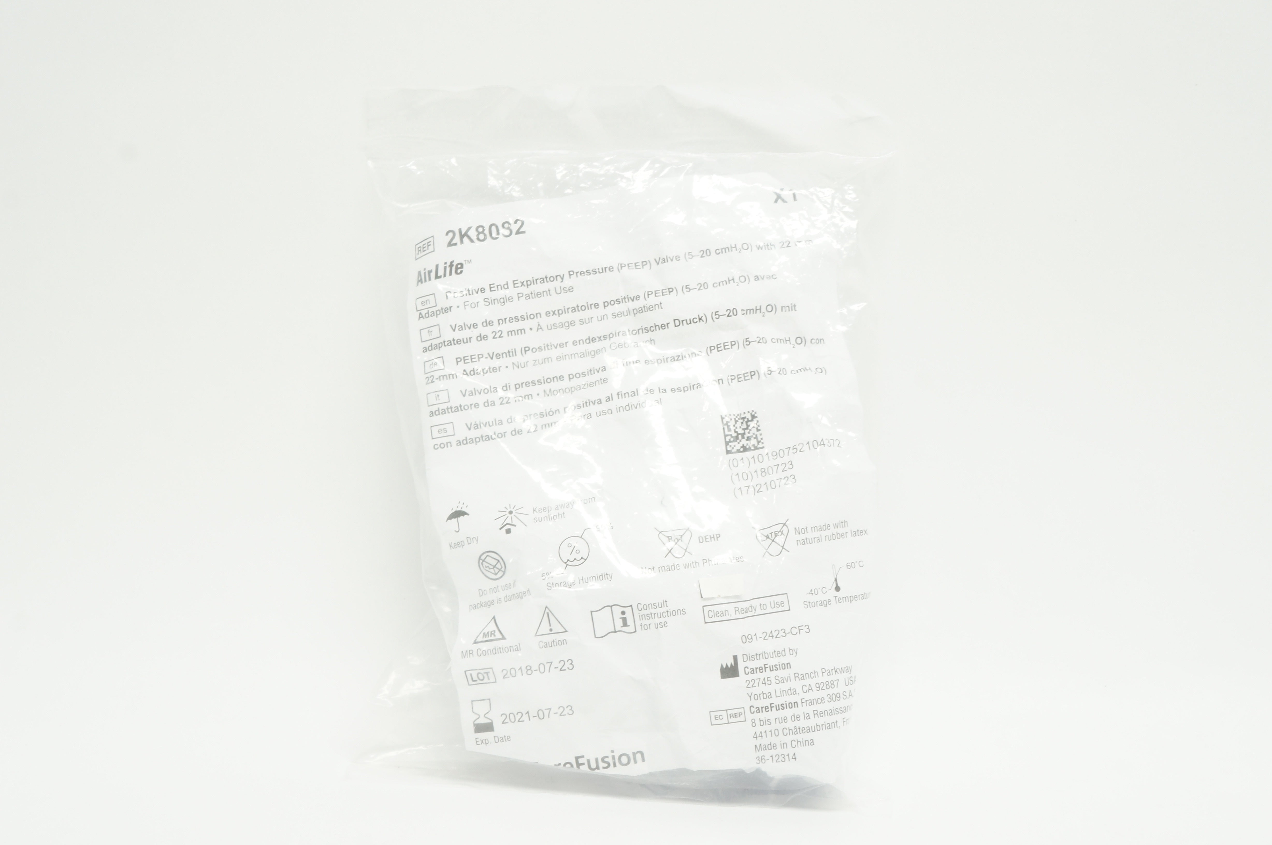 CareFusion 2K8082 AirLife Positive End Expiratory Pressure Valve 5-20cmH2O (x)