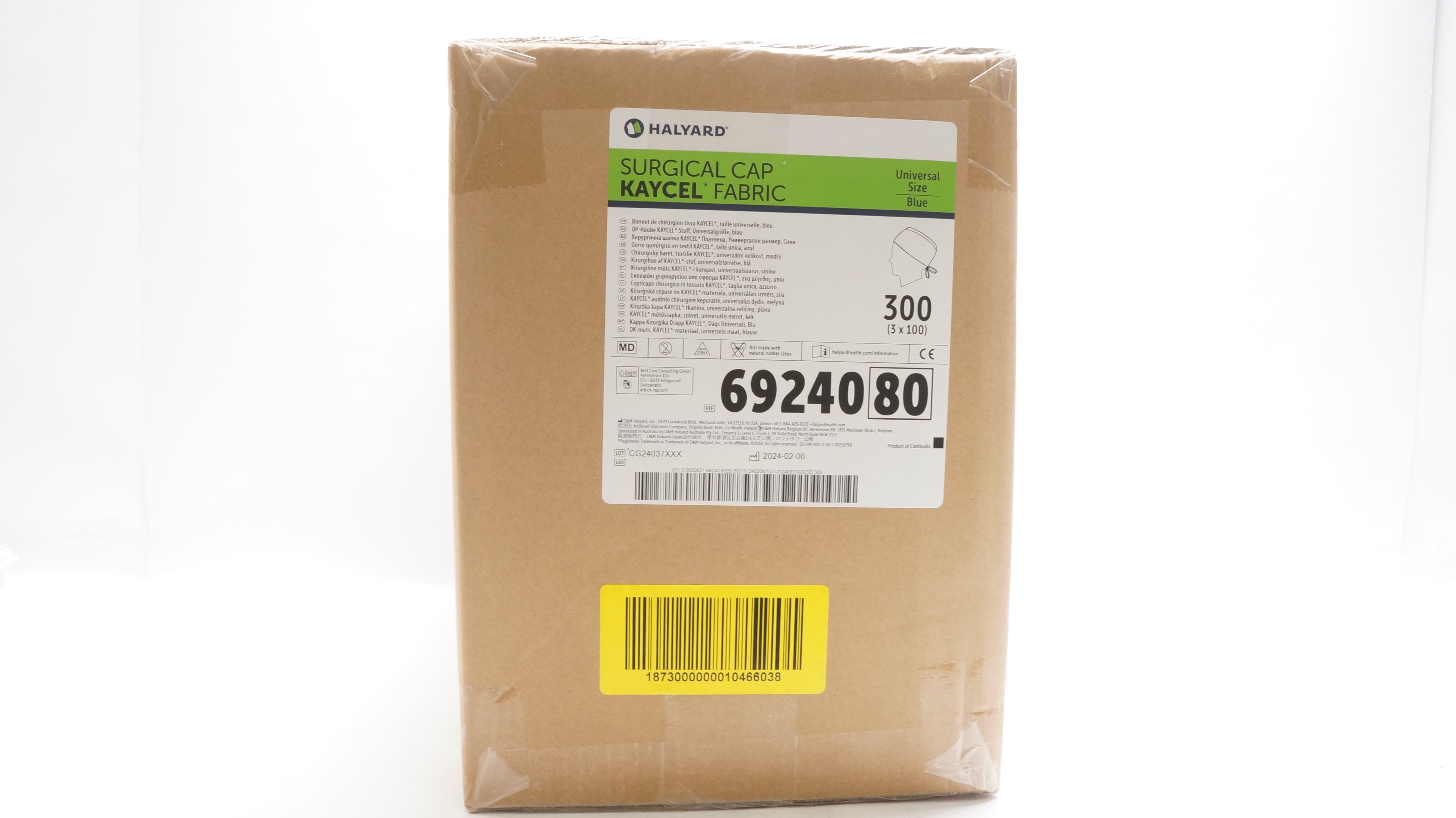Halyard 69240 KAYCEL Fabfric Surgical Cap, Blue, Universal Size - Box of 300