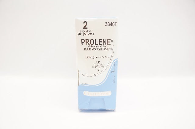 Ethicon 3846T 2 Prolene Stre LR 75mm 3/8c Reverse Cutting - Box of 24 (x)