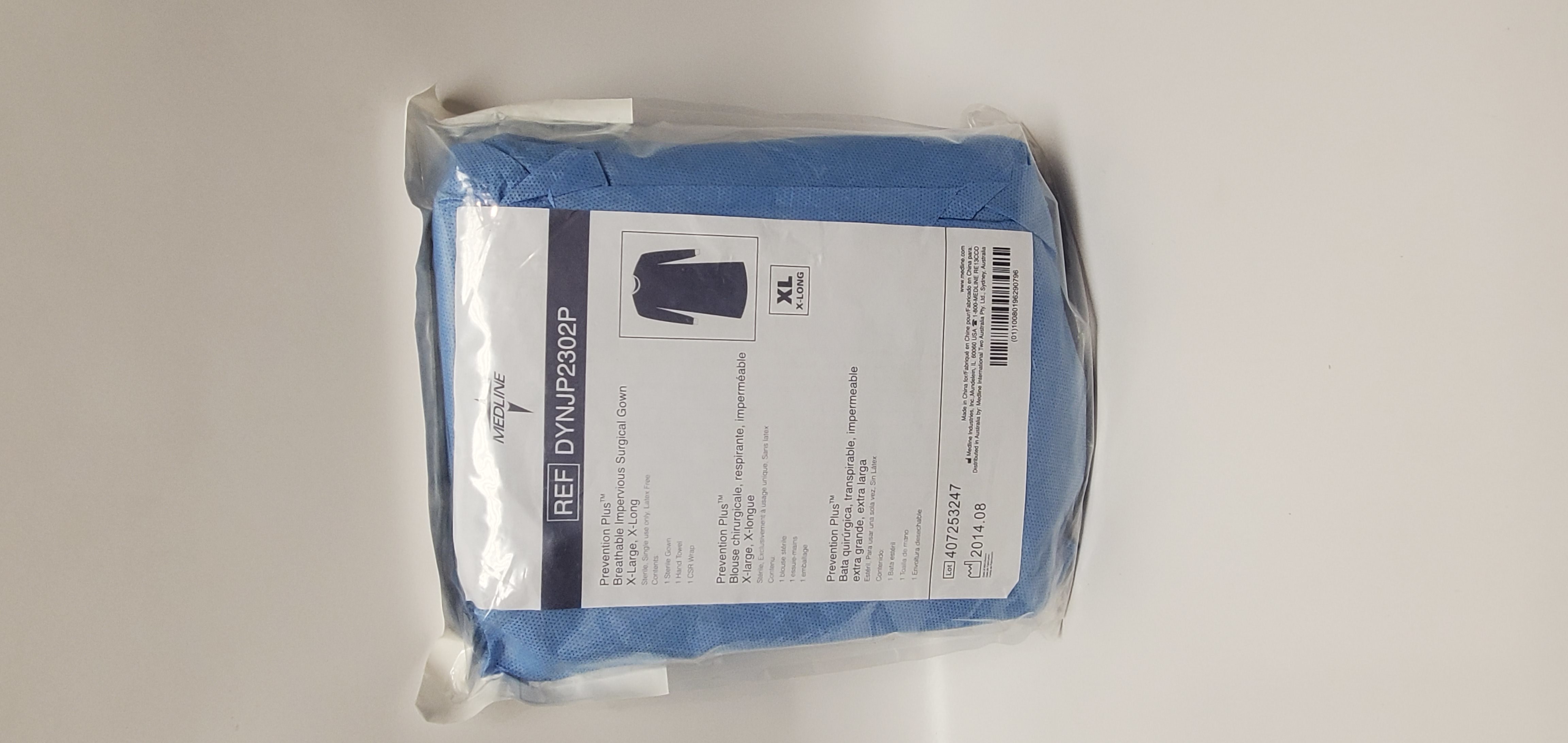 Medline DYNJP2302P Prevention Plus Breathable Impervious G o w n X-Large -Lot of 10