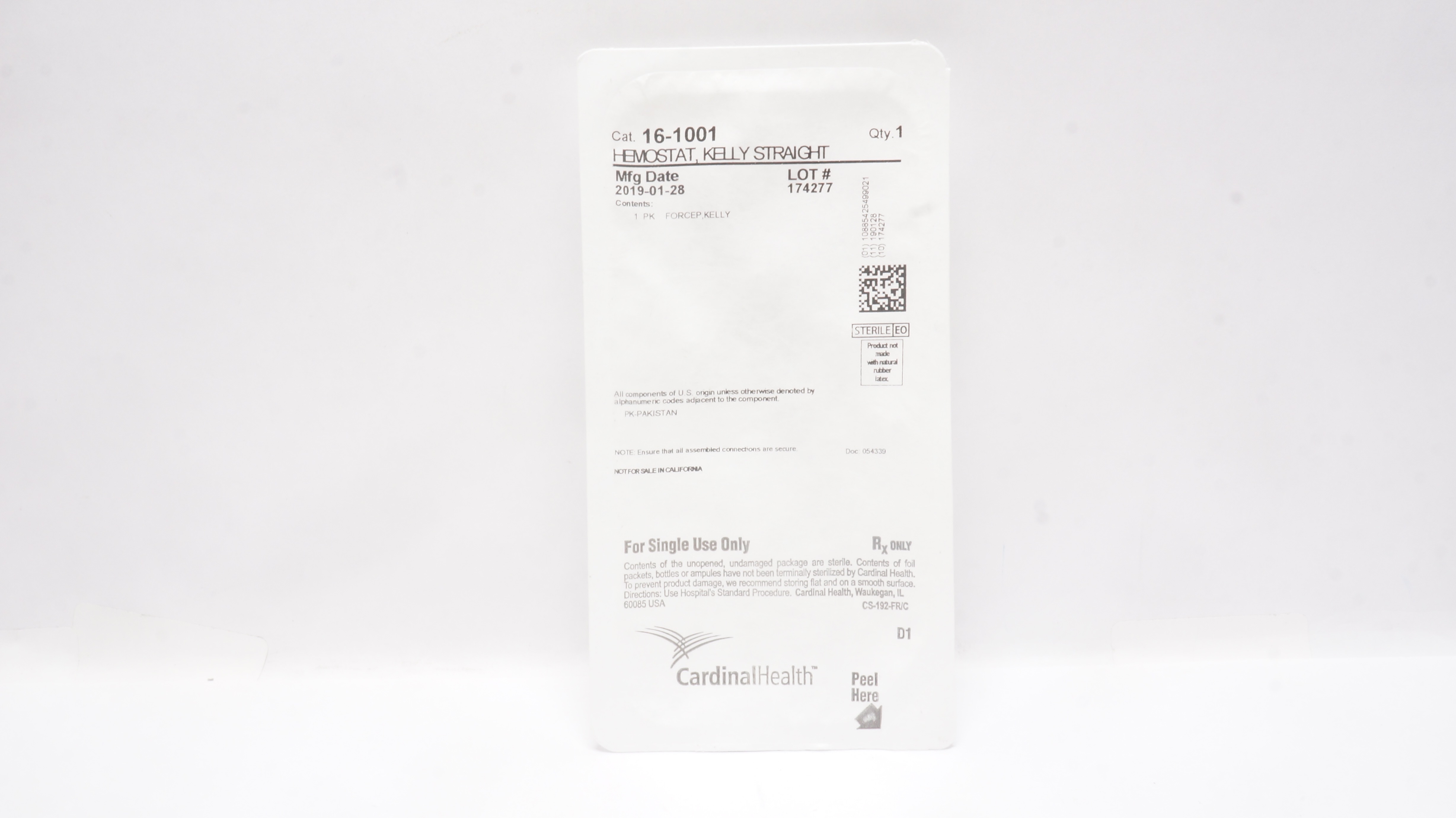 Cardinal Health 16-1001 Hemostat Forcep, Kelly Straight (x)