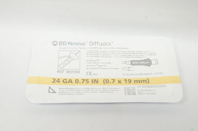 BD 383590 Nexiva Diffusics Closed IV Cath. System 24GA x 0.75inch