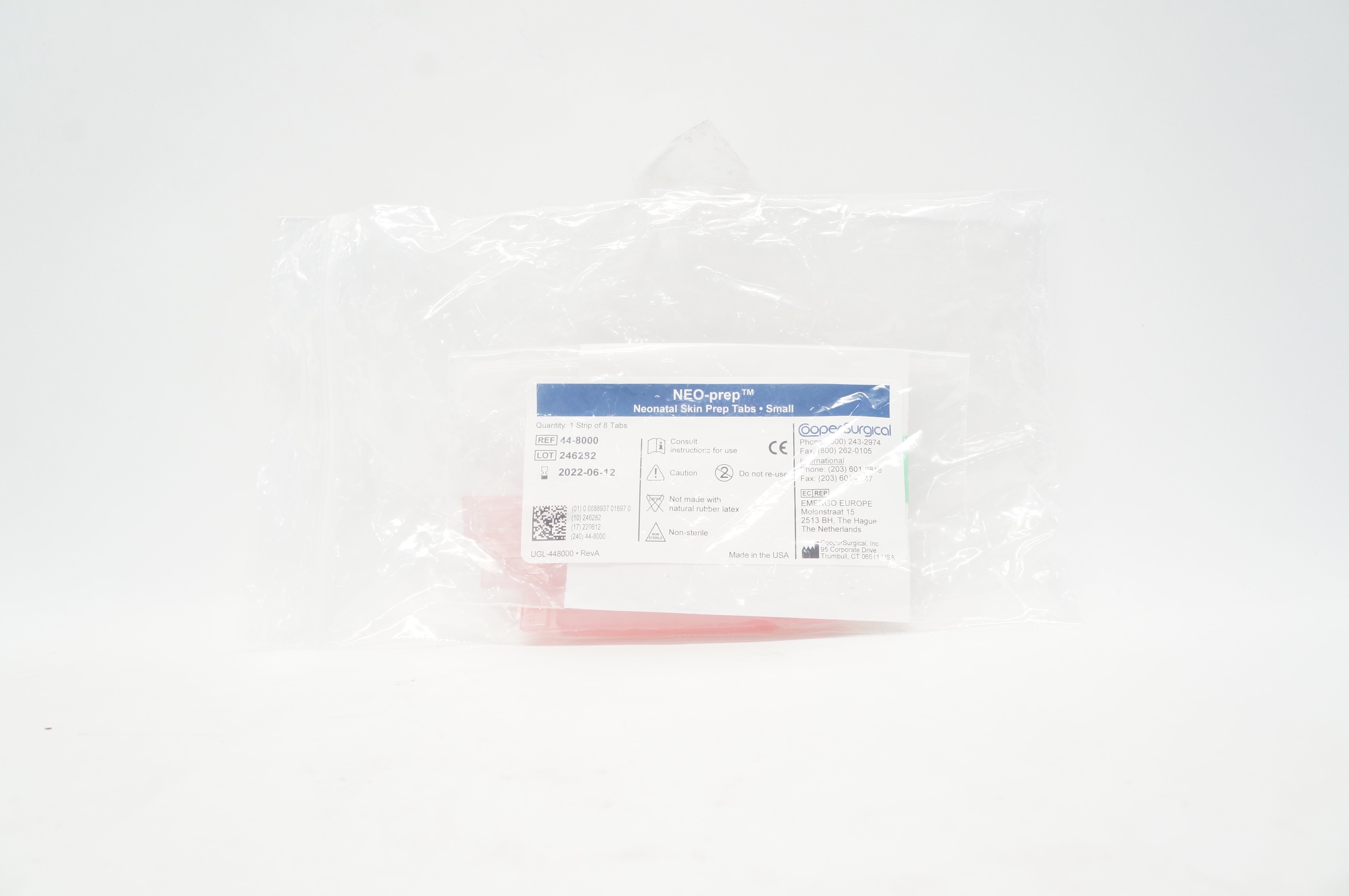 Cooper Surgical 448000 NEOPrep Neonatal Skin Prep Tabs Small