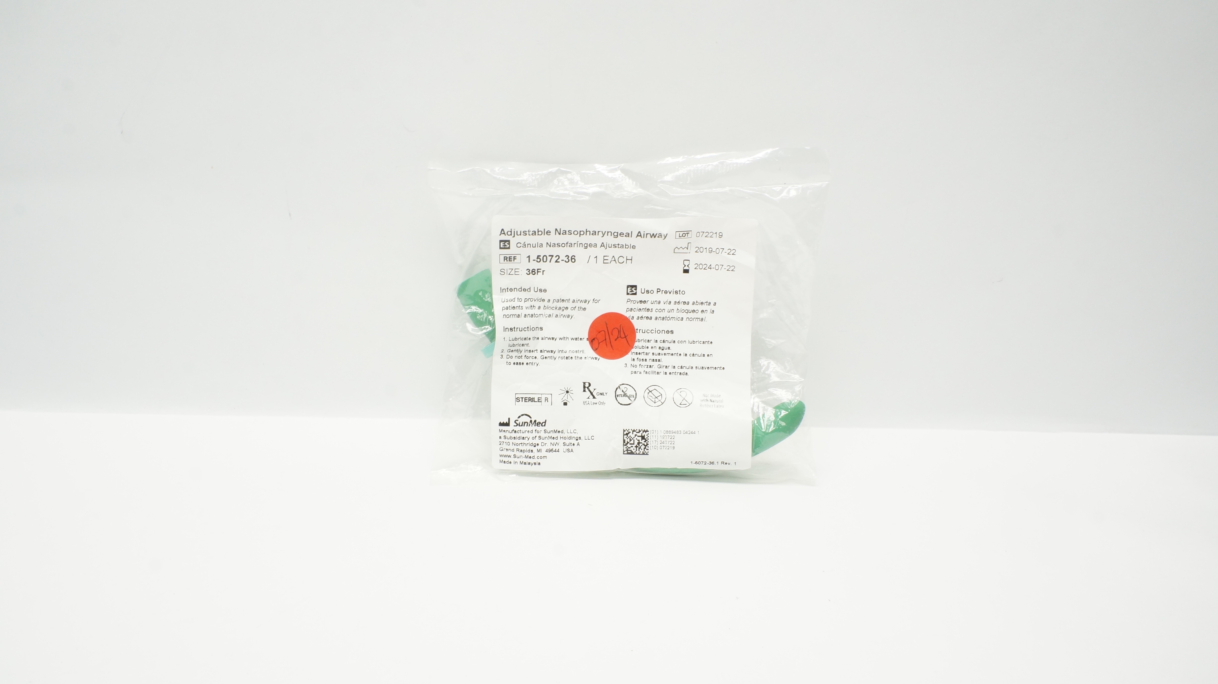SunMed 1-5072-36 Adjustable Nasopharyngeal Airway 36Fr (x)