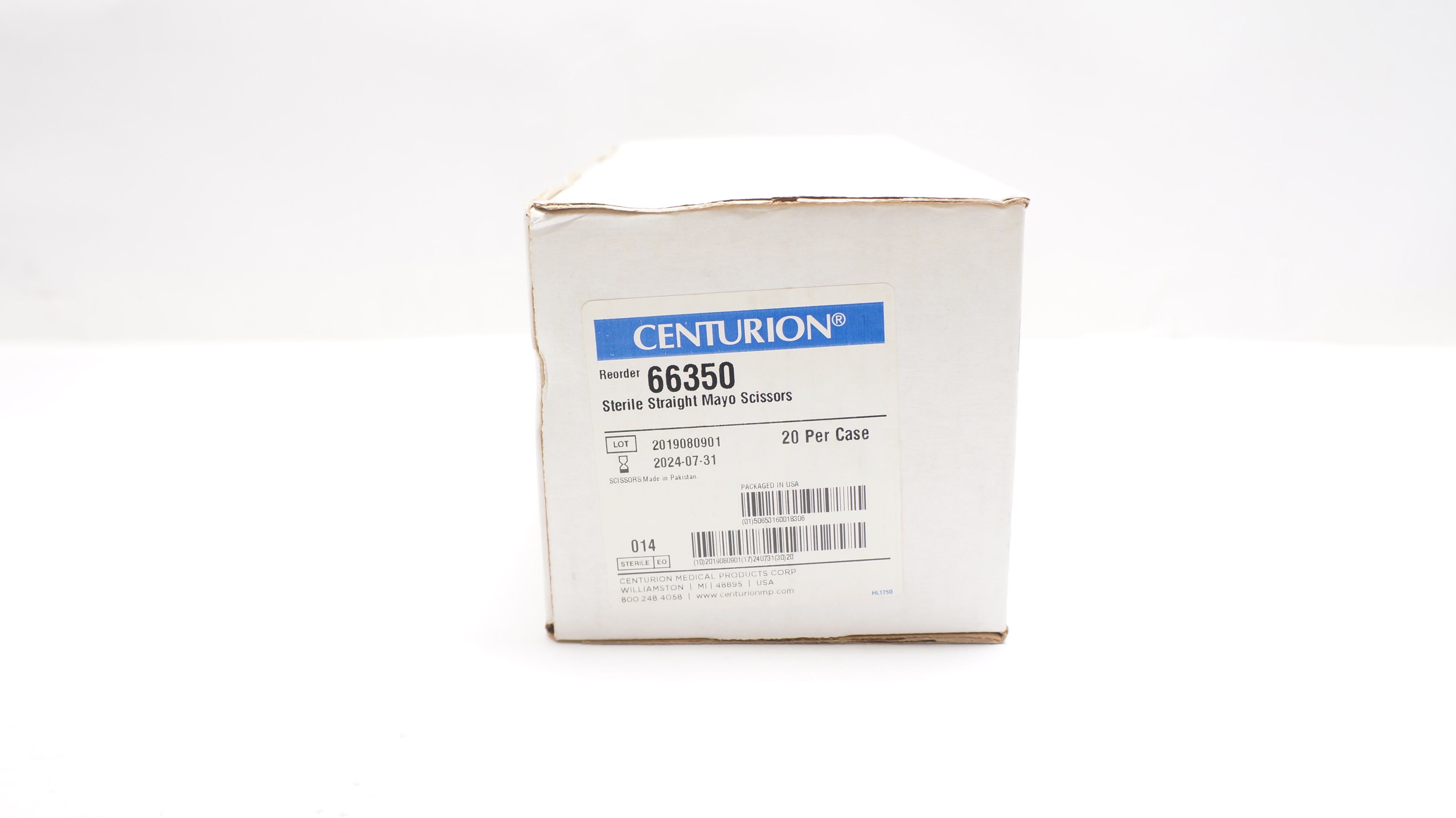 Centurion 66350 Sterile Straight Mayo Scissors - Box of 20