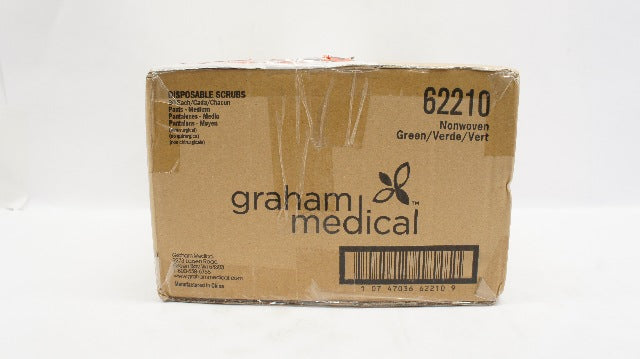 Graham Medical 62210 Disposable Scrubs Nonwoven Green Medium - Case of 30