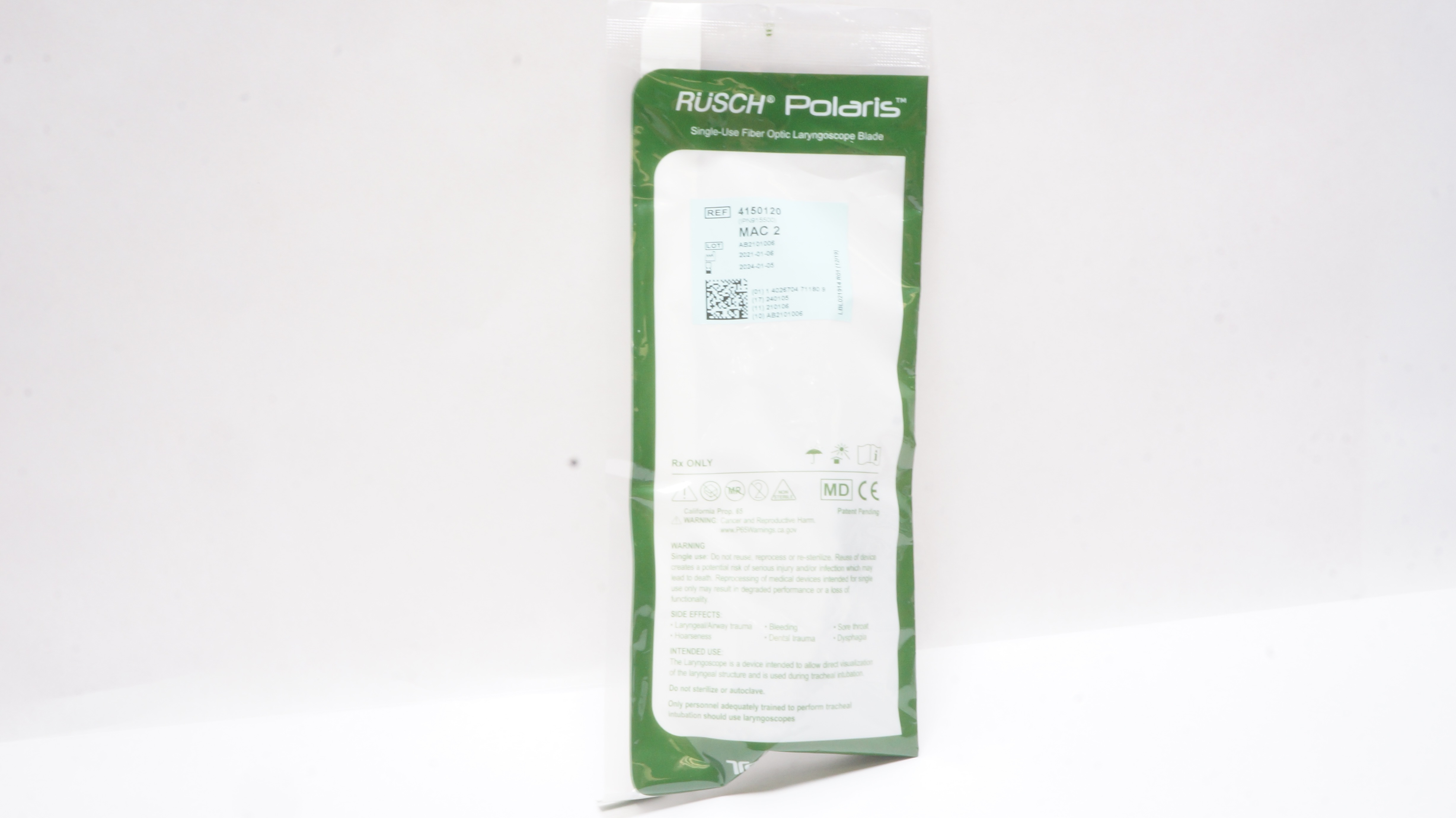 Teleflex 4150120 Rusch Polaris Fiber Optic Laryngoscope Blade MAC 2