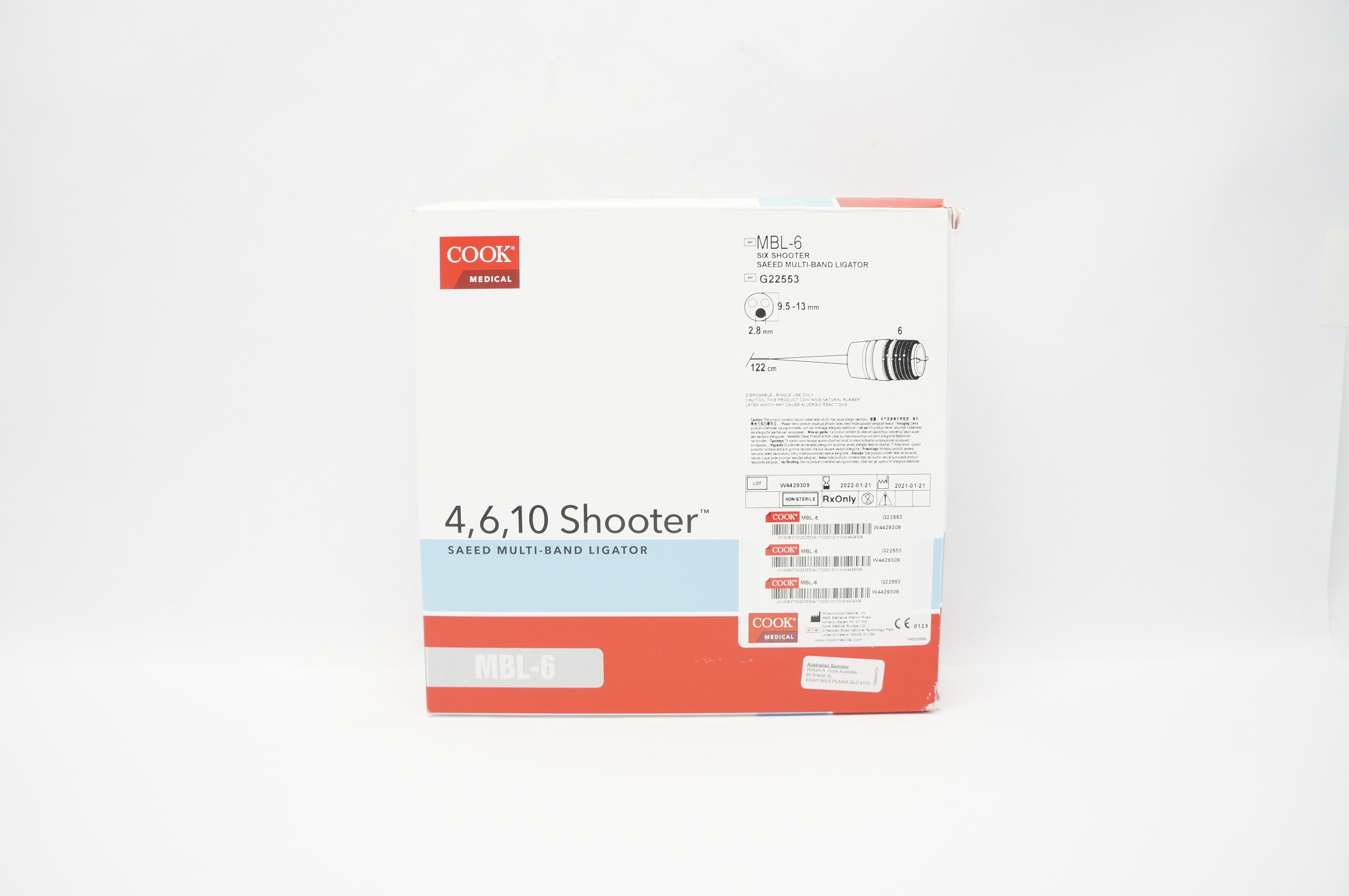 Cook Medical G22553 Six Shooter Saeed Multi-Band Ligator 9.5-13mm x 122cm (x)