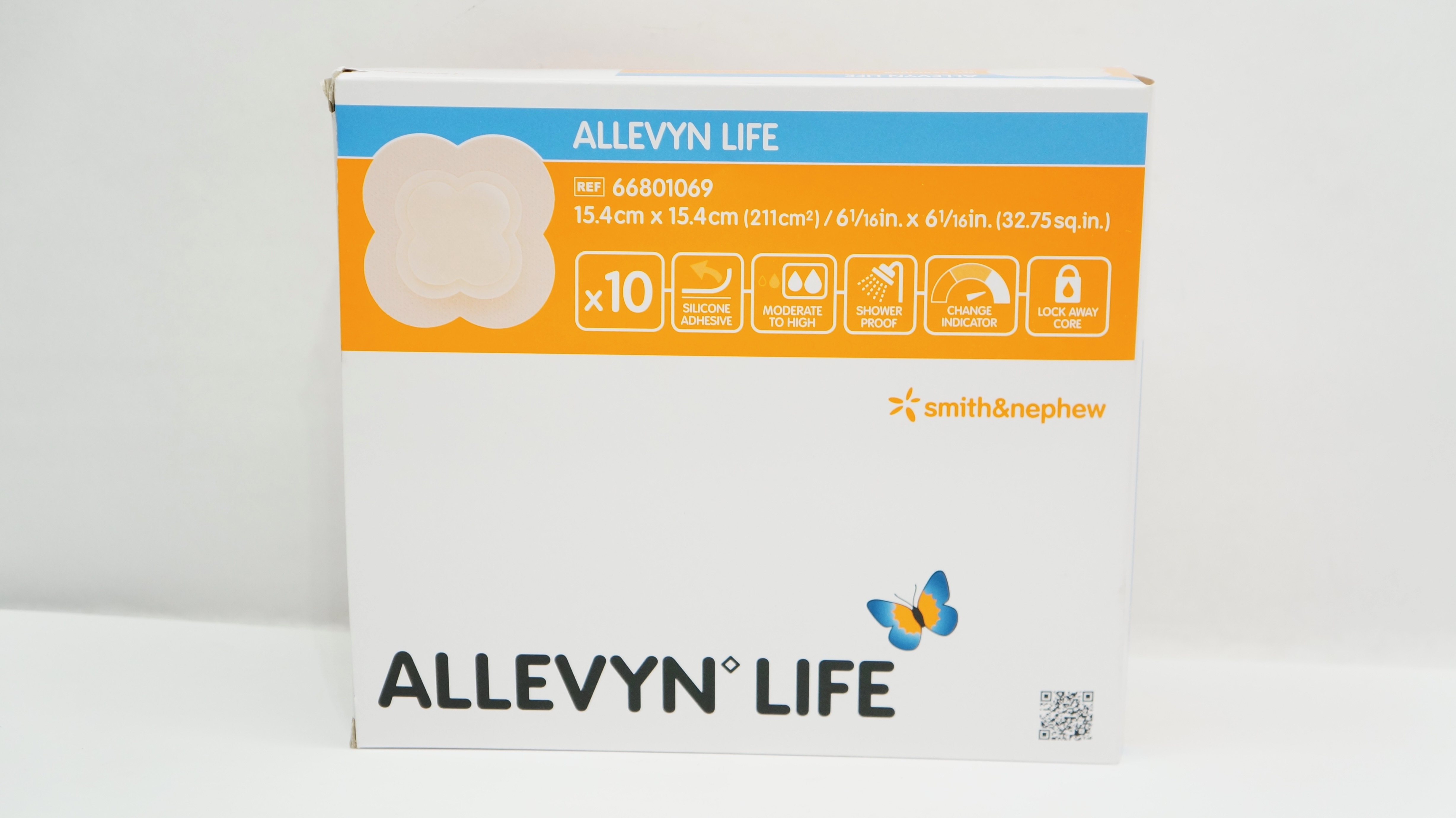 Smith&Nephew 66801069 Allevyn Life Silicone Adhesive 6-1/16inx6-1/16in-Box of 10