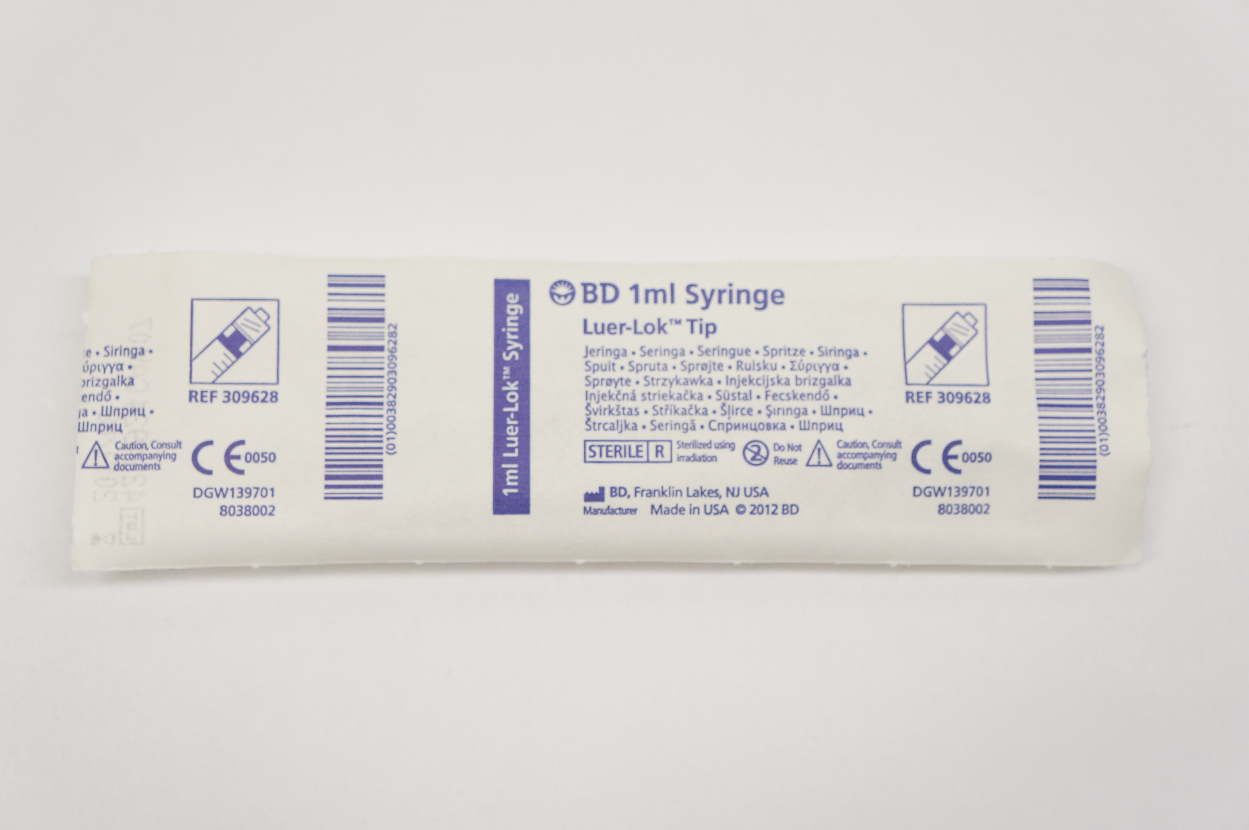 BD 309628 1ml Syringe Luer-Lok Tip (x)