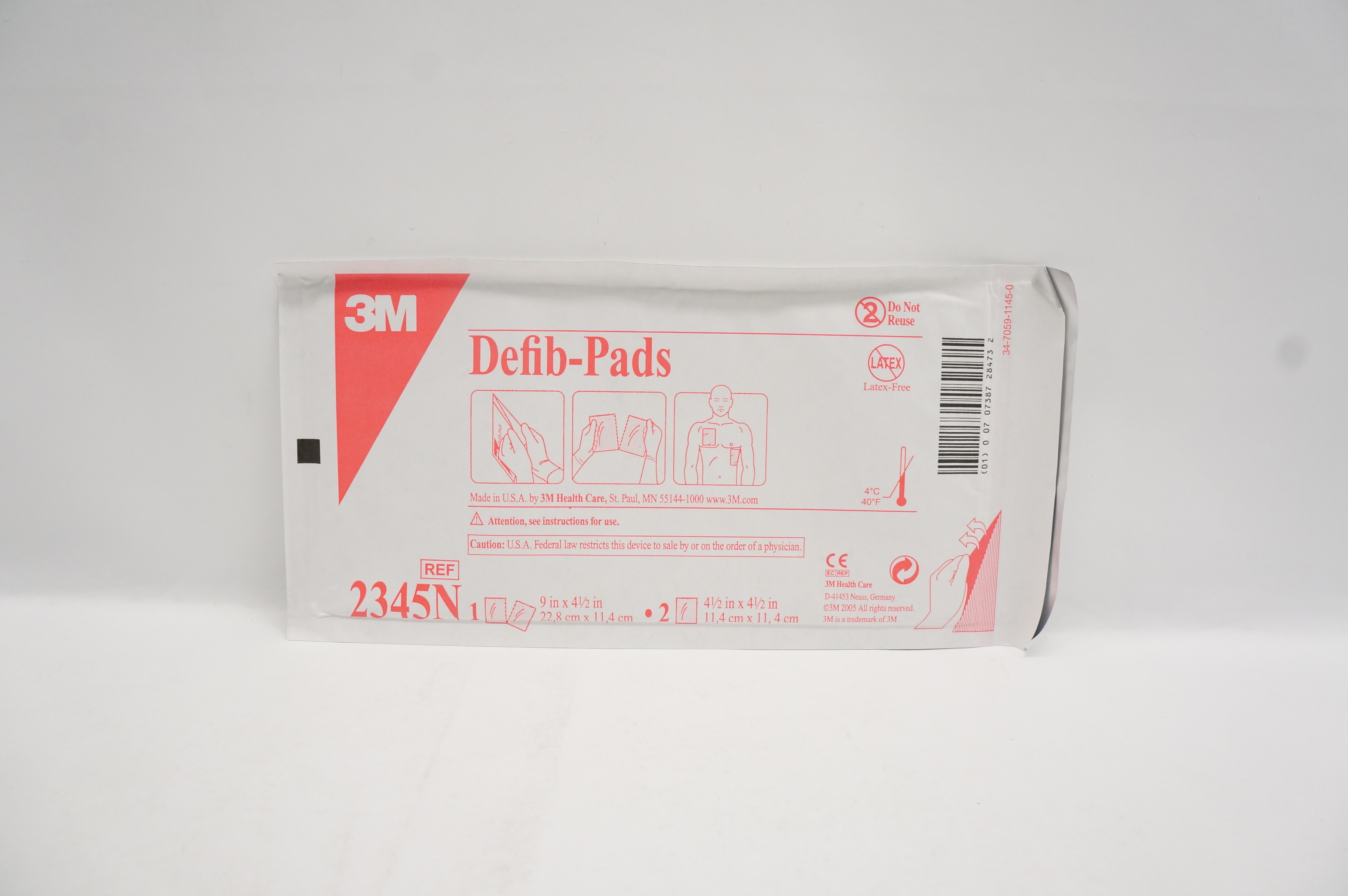 3M 2345N Defib-Pads 9inch x 4-1/2inch (x)