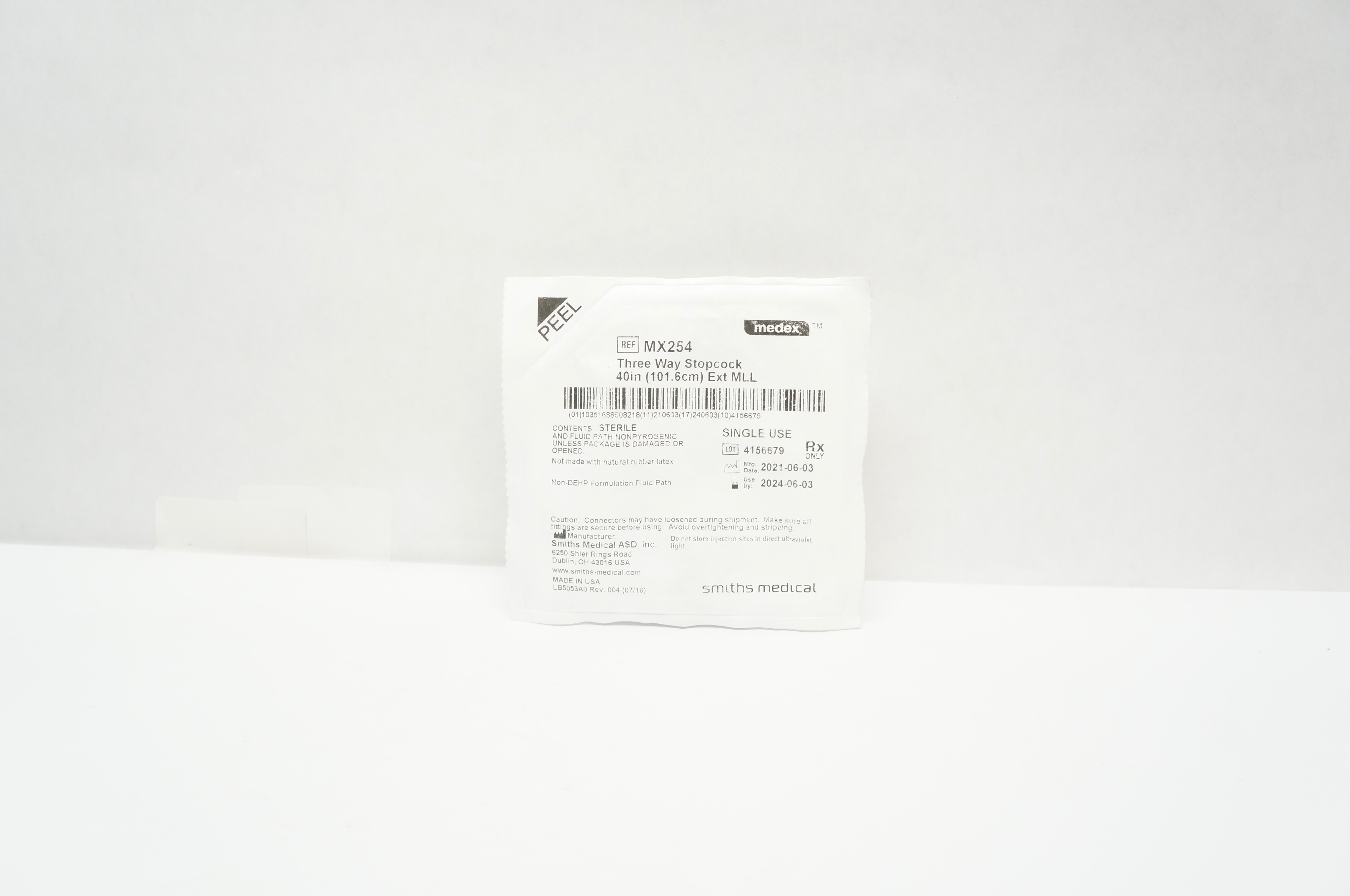 Smiths Medical MX254 Medex Three Way Stopcock 40inch Ext MLL (x)