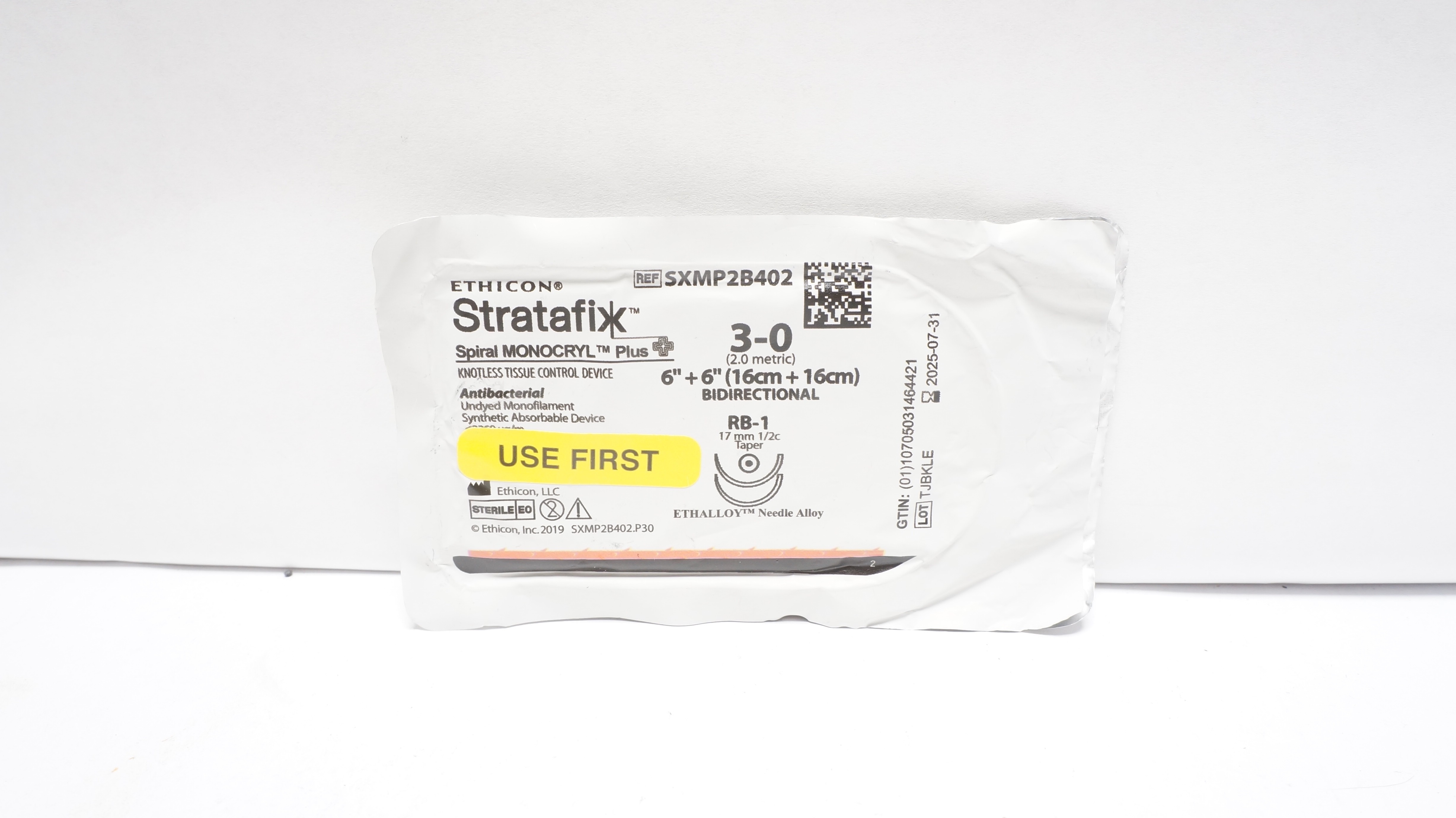 Ethicon SXMP2B402 3-0 Stratafix Spiral Monocryl + 6+ 6In RB-1 17mm 1/2c Taper(x)