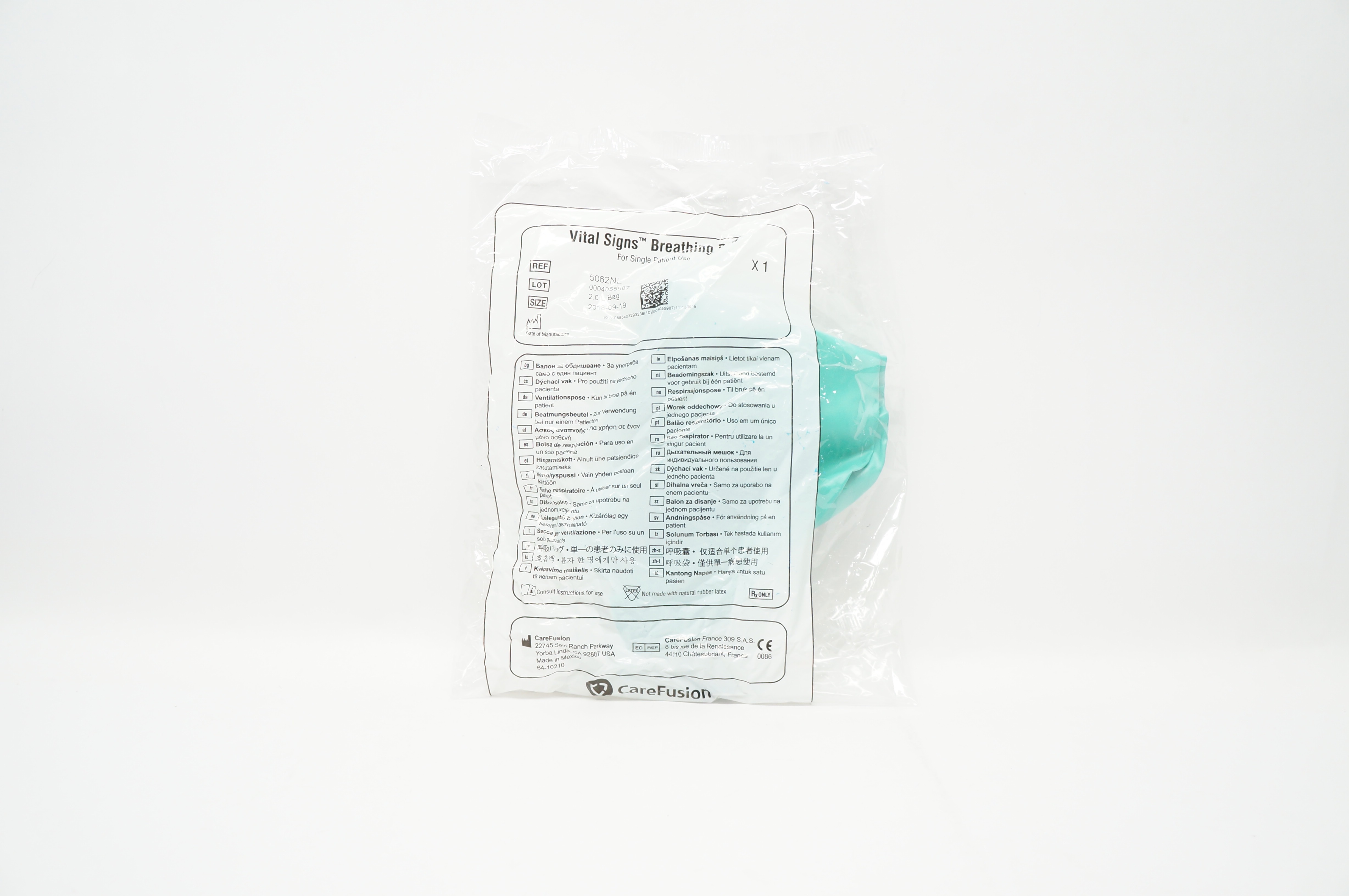 CareFusion 5062NL Vital Signs Breathing Bag 2.0L